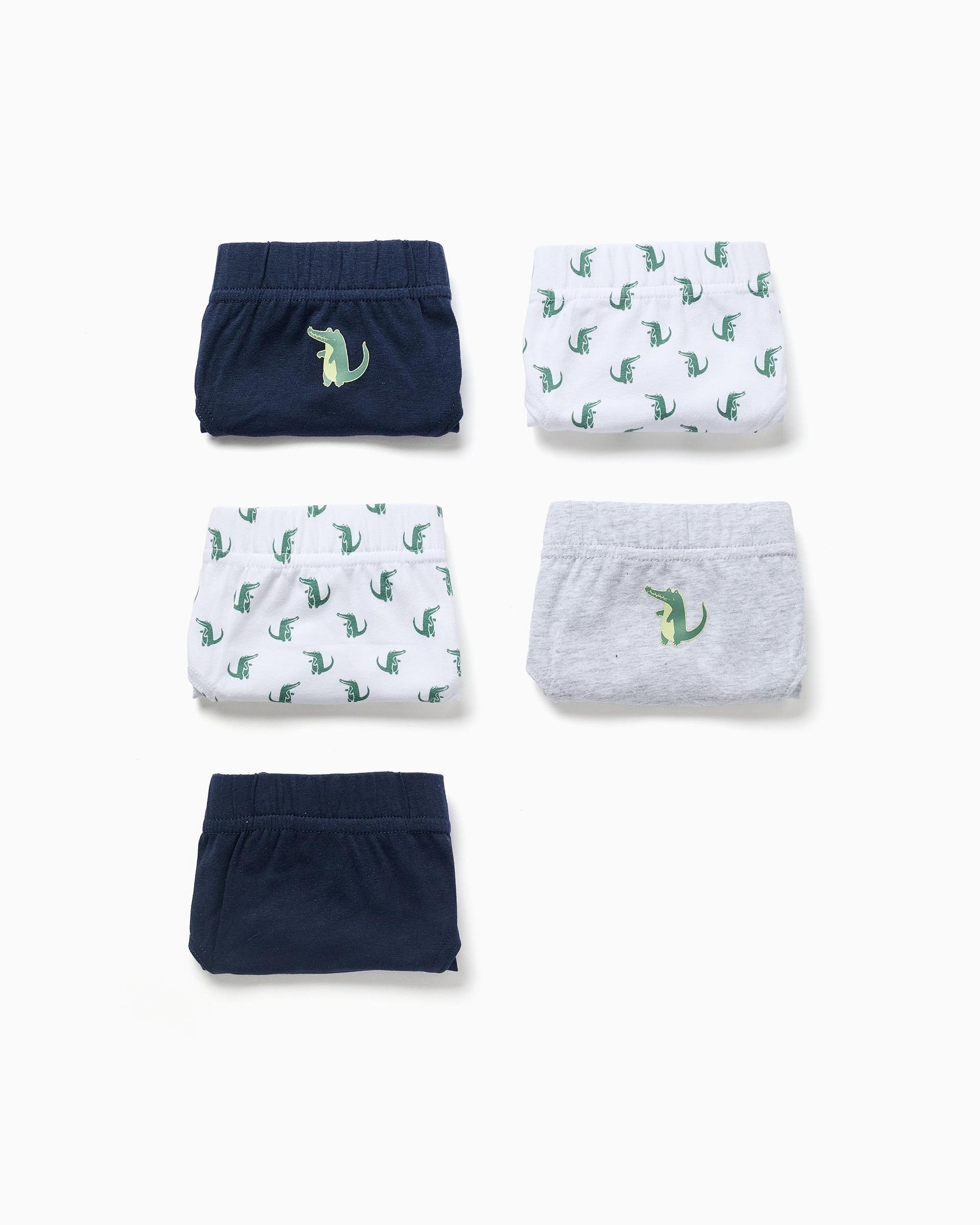Imagen 1 de Pack de 5 calzoncillos slips de niño de algodón y con estampados cocodrilo Multicolor