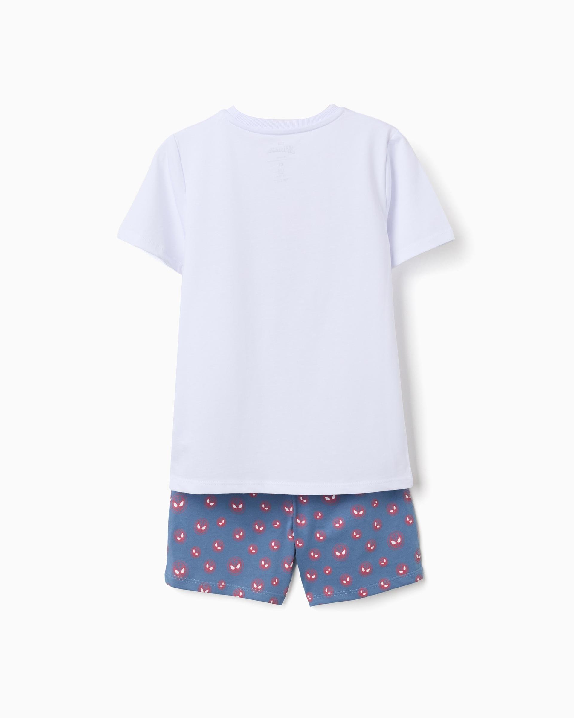 Pijama completo de niño 100% algodón y con estampado spider-man que brilla en la oscuridad - Zippy - Blanco Blanco-3