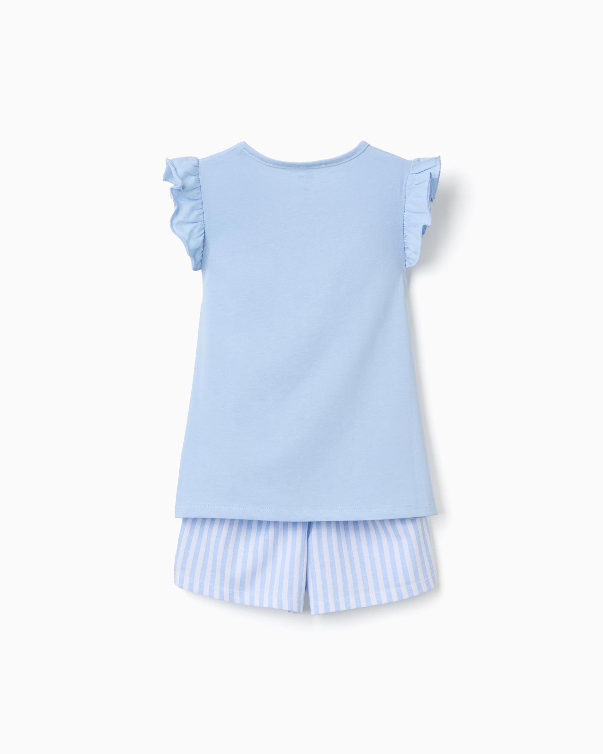 Pijama de niña 100% algodón y con estampado stitch - Zippy - Azul claro Azul claro-3