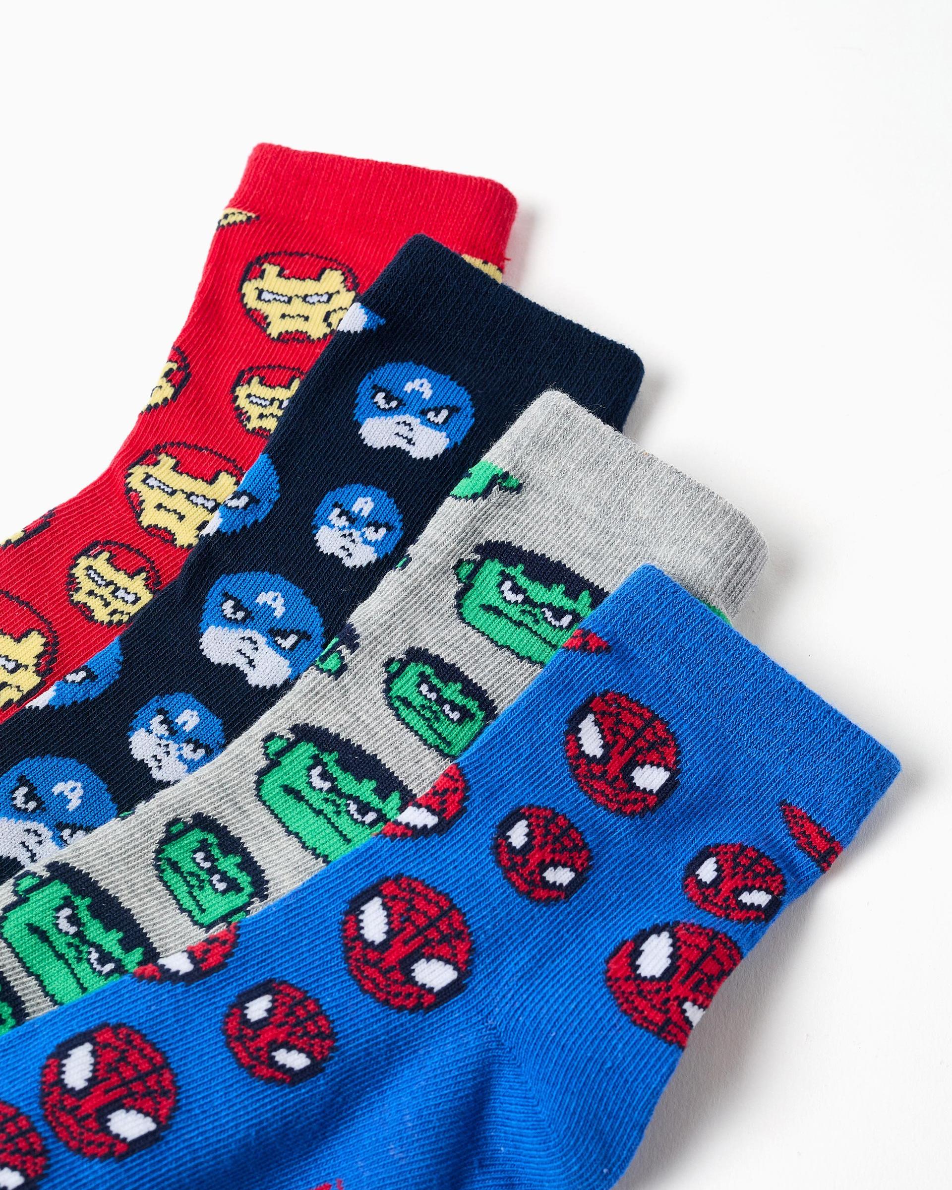 Pack de 4 calcetines de niño con estampados Vengadores y extremos acanalados - Zippy - Multicolor Multicolor-2