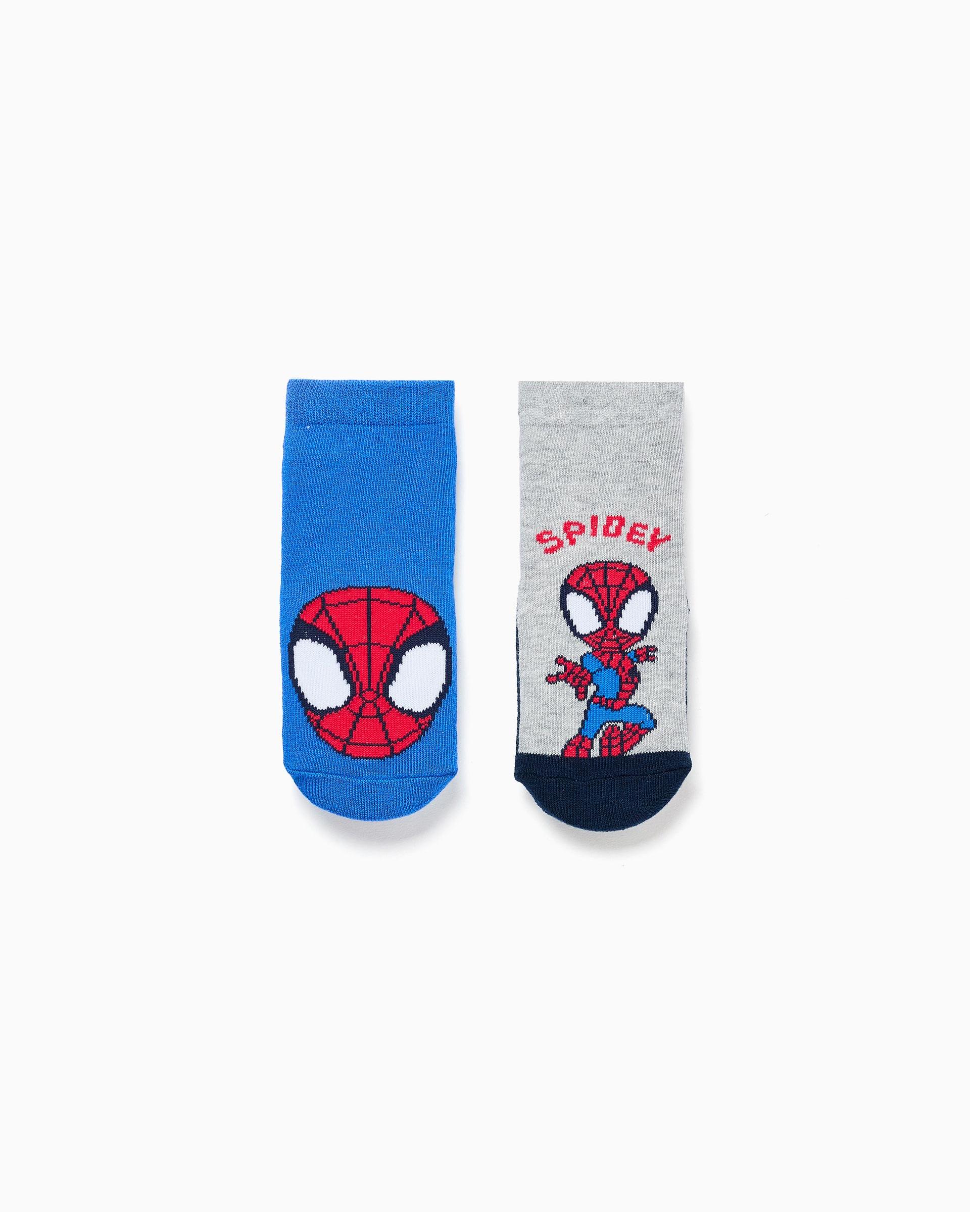 Imagen 1 de Pack de 2 calcetines de bebé niño antideslizantes y con estampado spidey Multicolor