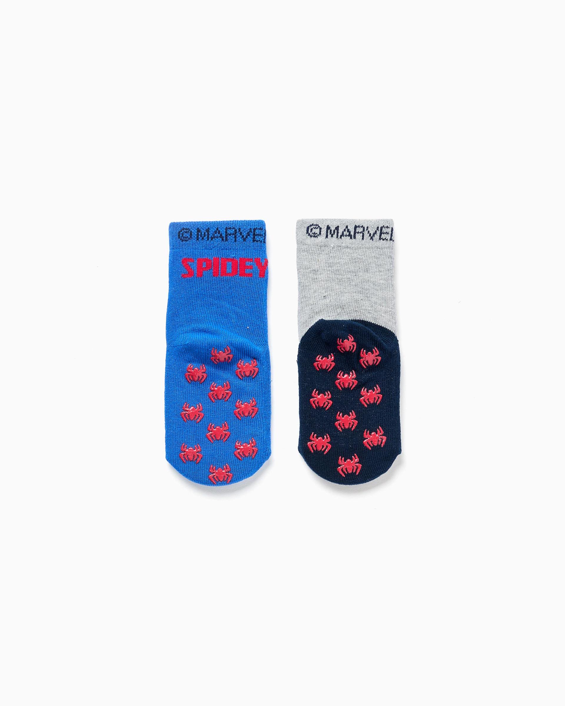 Imagen 3 de Pack de 2 calcetines de bebé niño antideslizantes y con estampado spidey - Zippy - Multicolor Multicolor