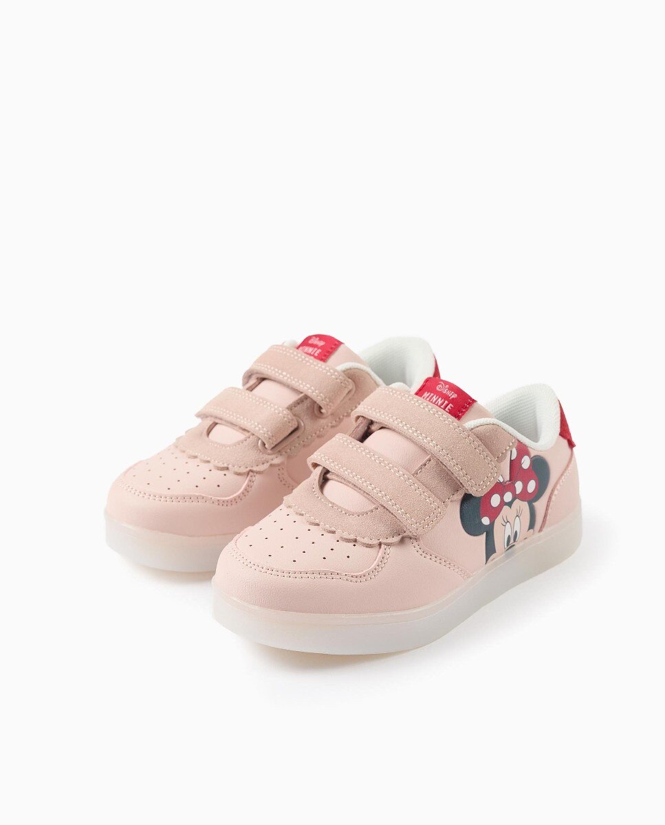 Zapatillas de luces de niña con estampado Minnie - Zippy - Rosa claro Rosa claro-2