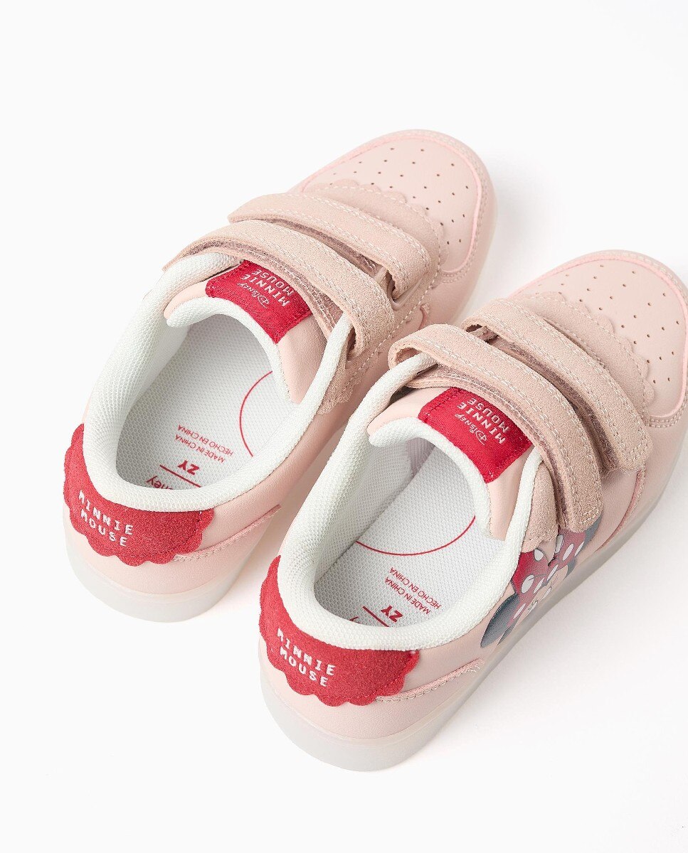 Zapatillas de luces de niña con estampado Minnie - Zippy - Rosa claro Rosa claro-3
