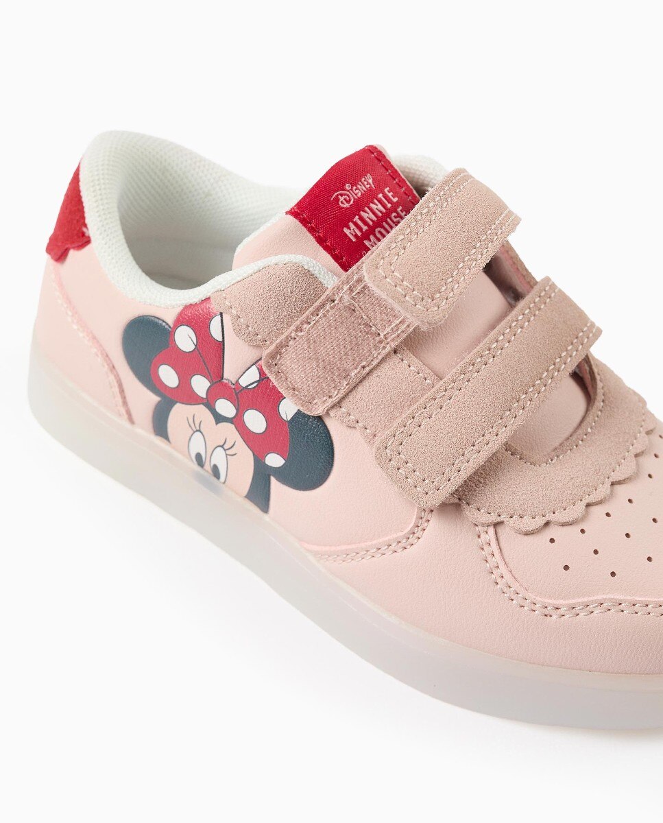 Zapatillas de luces de niña con estampado Minnie - Zippy - Rosa claro Rosa claro-4