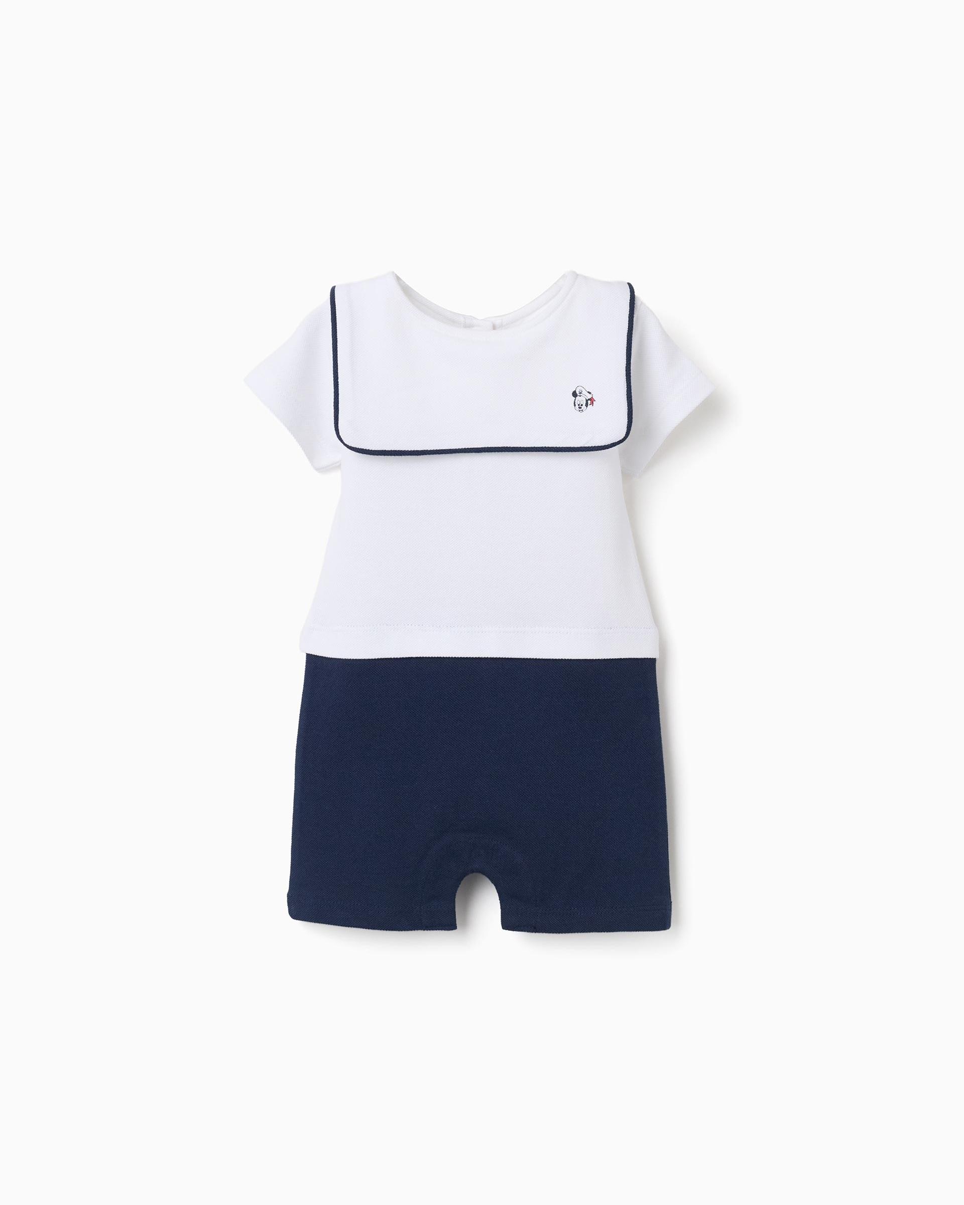 Imagen 0 de Pelele de bebé niño 100% algodón y con estampado mickey Azul marino
