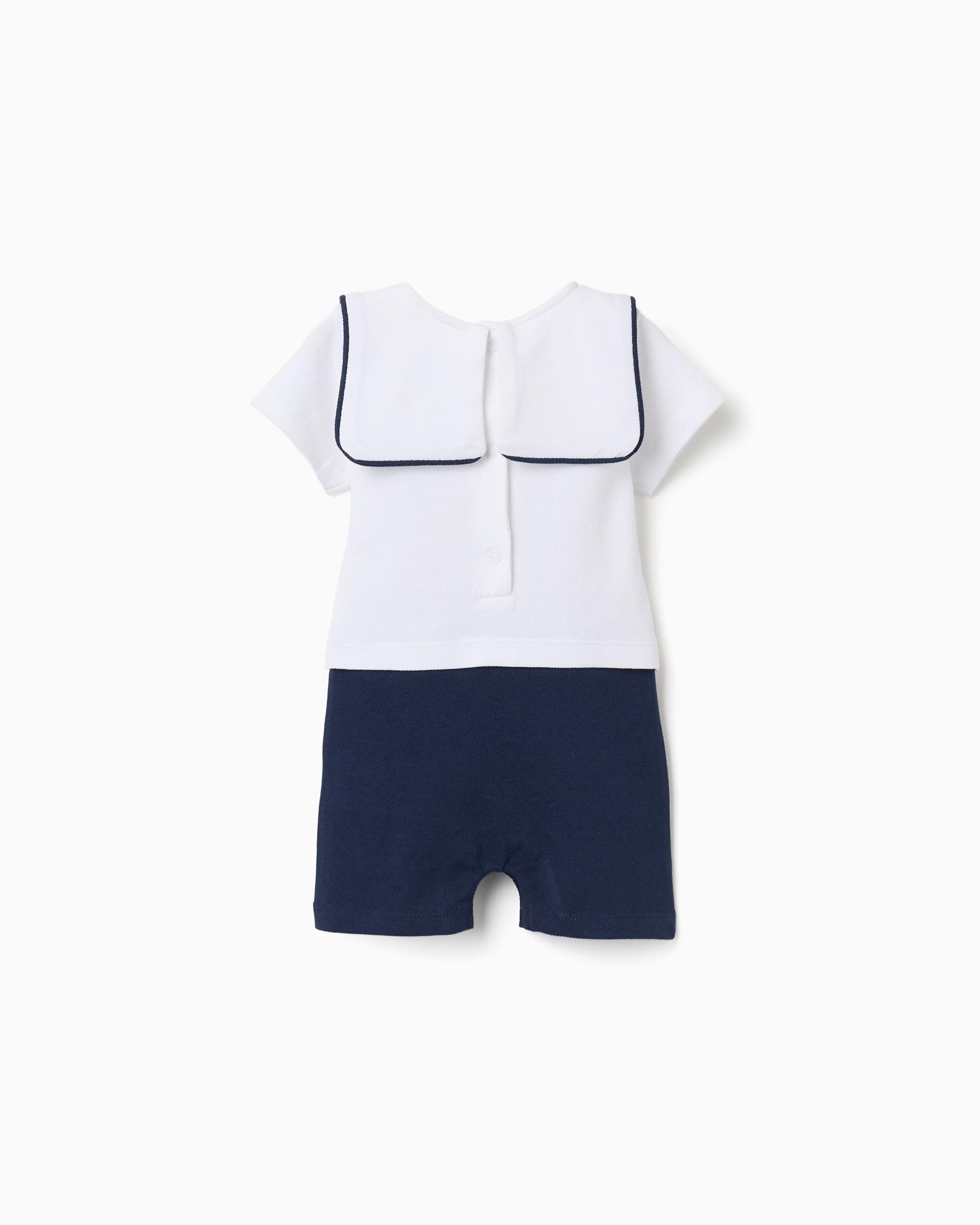 Pelele de bebé niño 100% algodón y con estampado mickey - Zippy - Azul marino Azul marino-3
