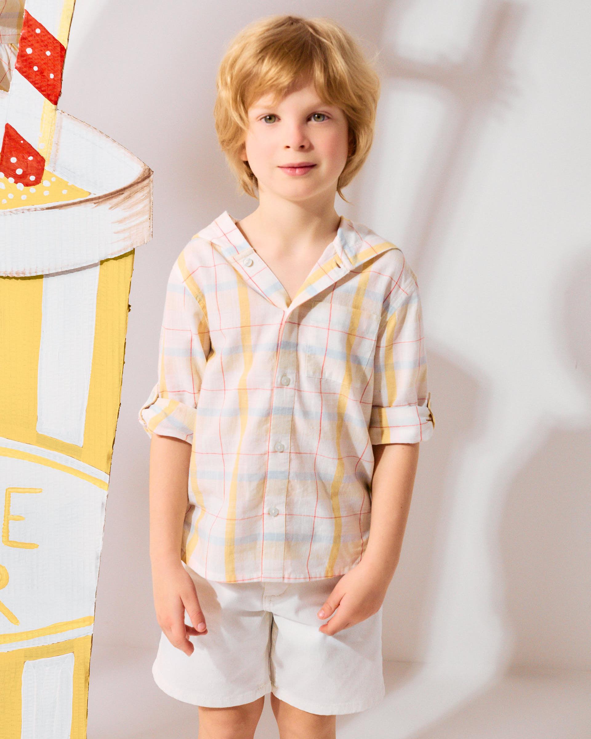 Camisa de niño 100% algodón y a cuadros