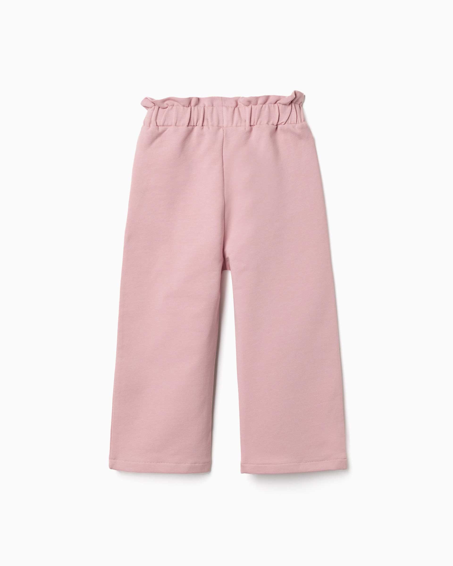 Pantalón de bebé niña de algodón y de pierna ancha - Zippy - Rosa Rosa-3
