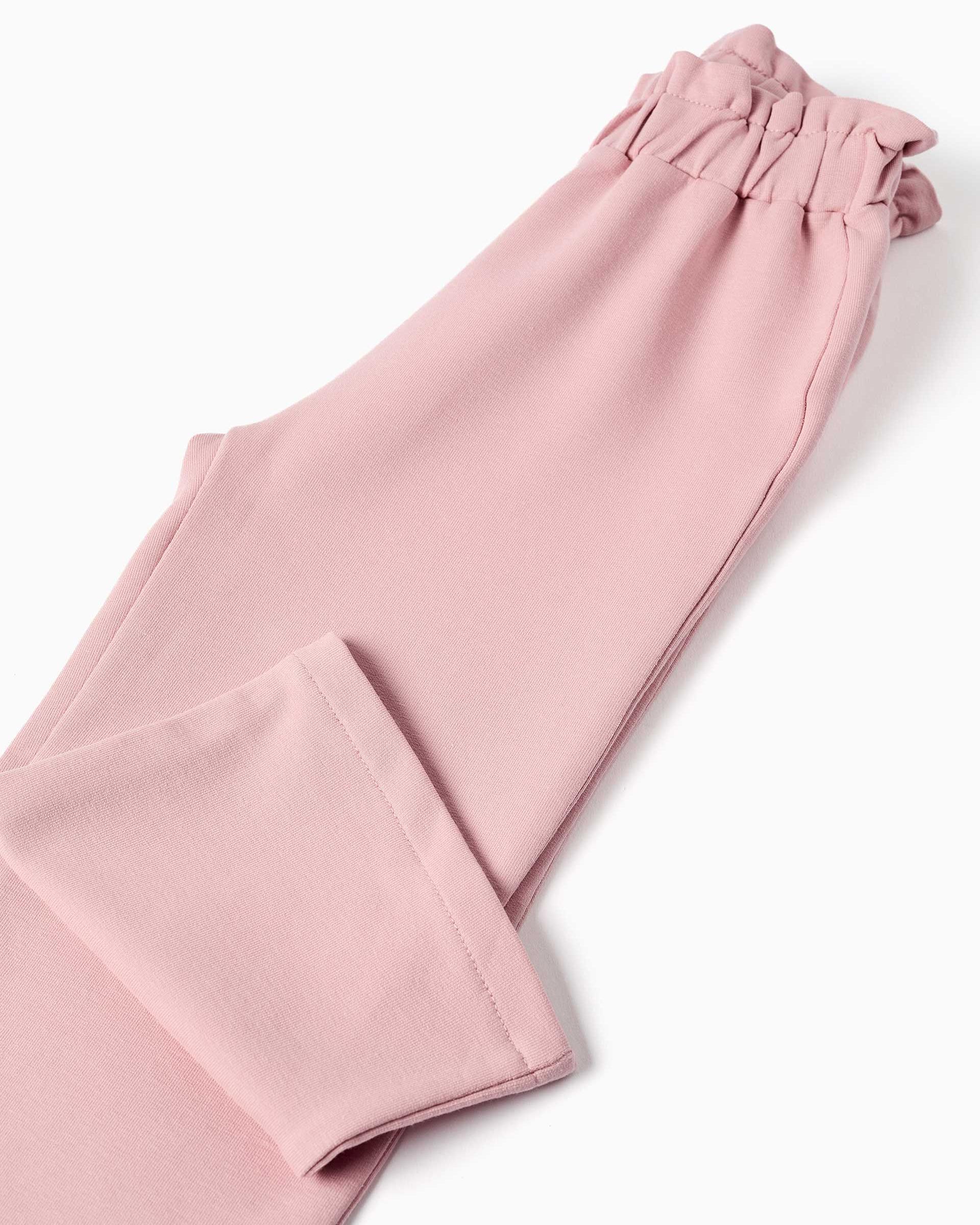 Pantalón de bebé niña de algodón y de pierna ancha - Zippy - Rosa Rosa-4