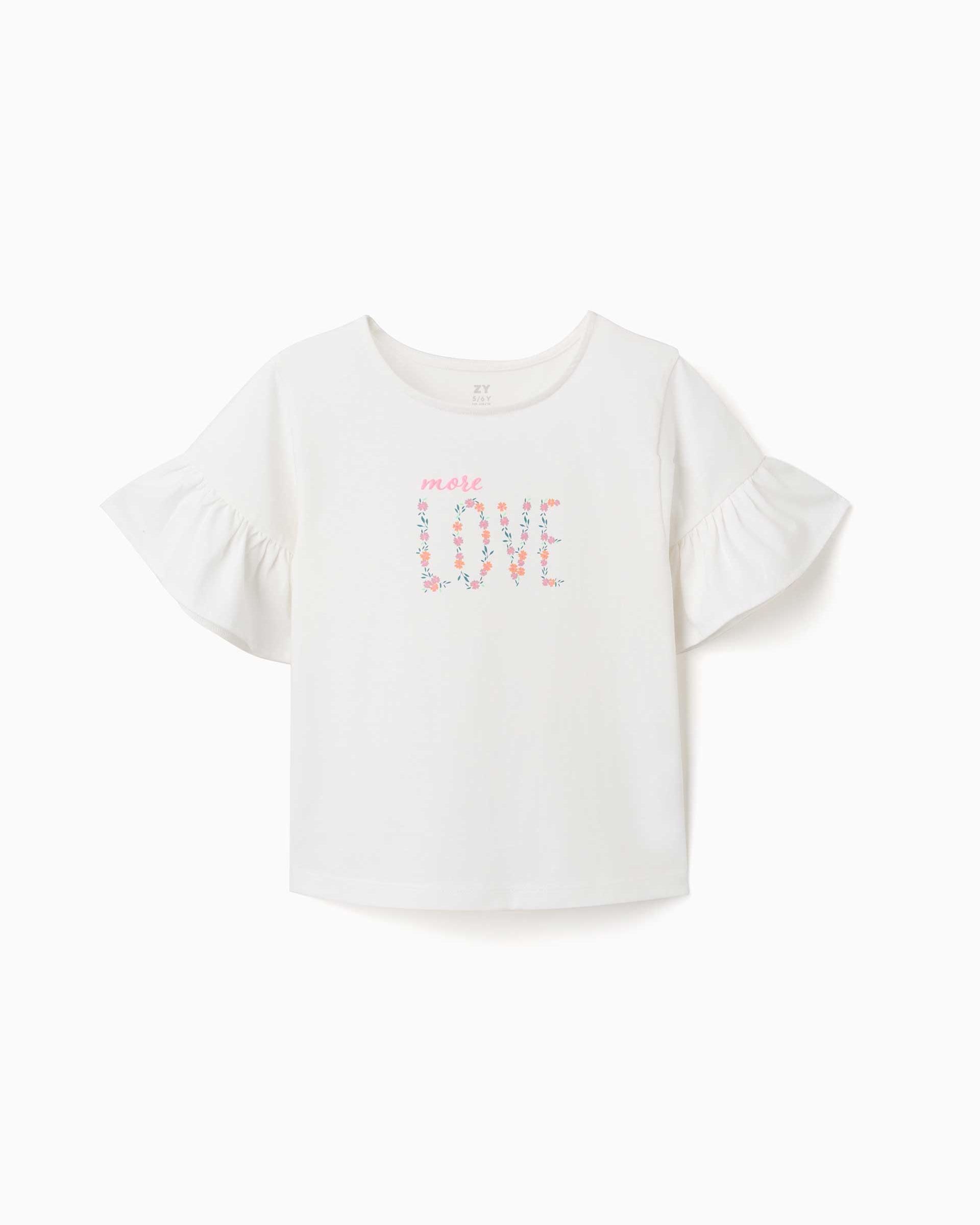 Camiseta de niña 100% algodón y con estampado - Zippy - Beige Beige-1