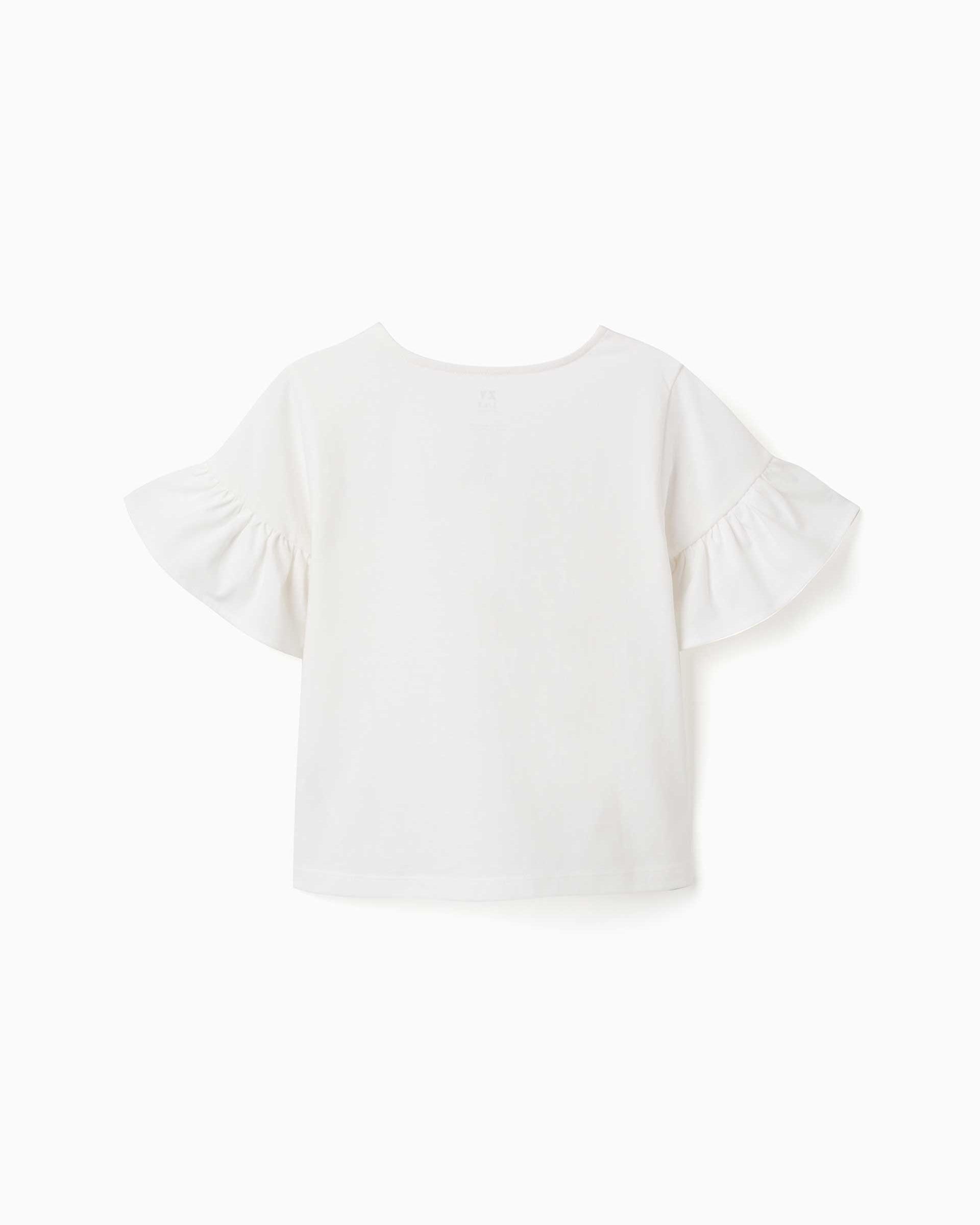 Camiseta de niña 100% algodón y con estampado - Zippy - Beige Beige-3