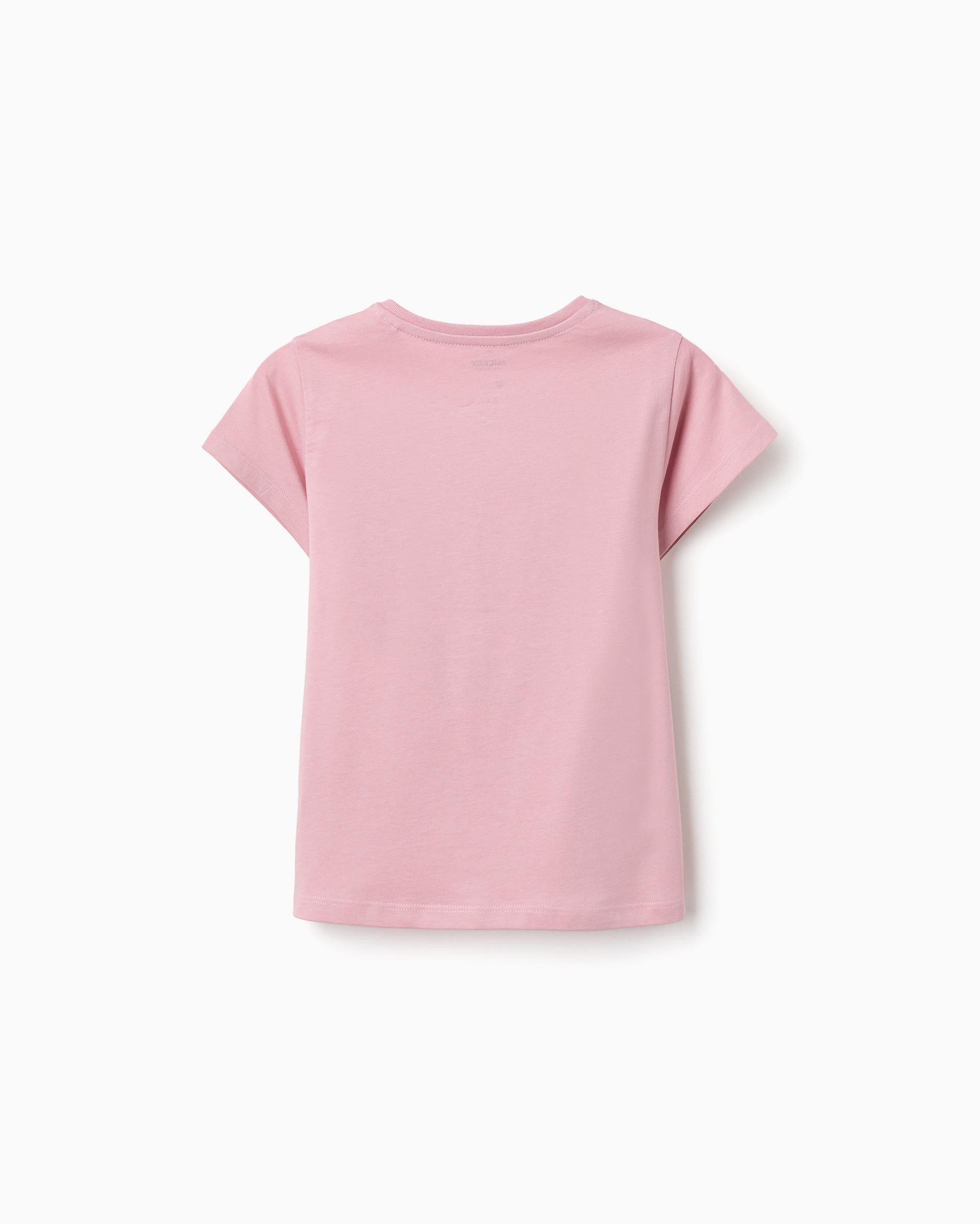 Camiseta de niña 100% algodón y con estampado minnie - Zippy - Rosa Rosa-3