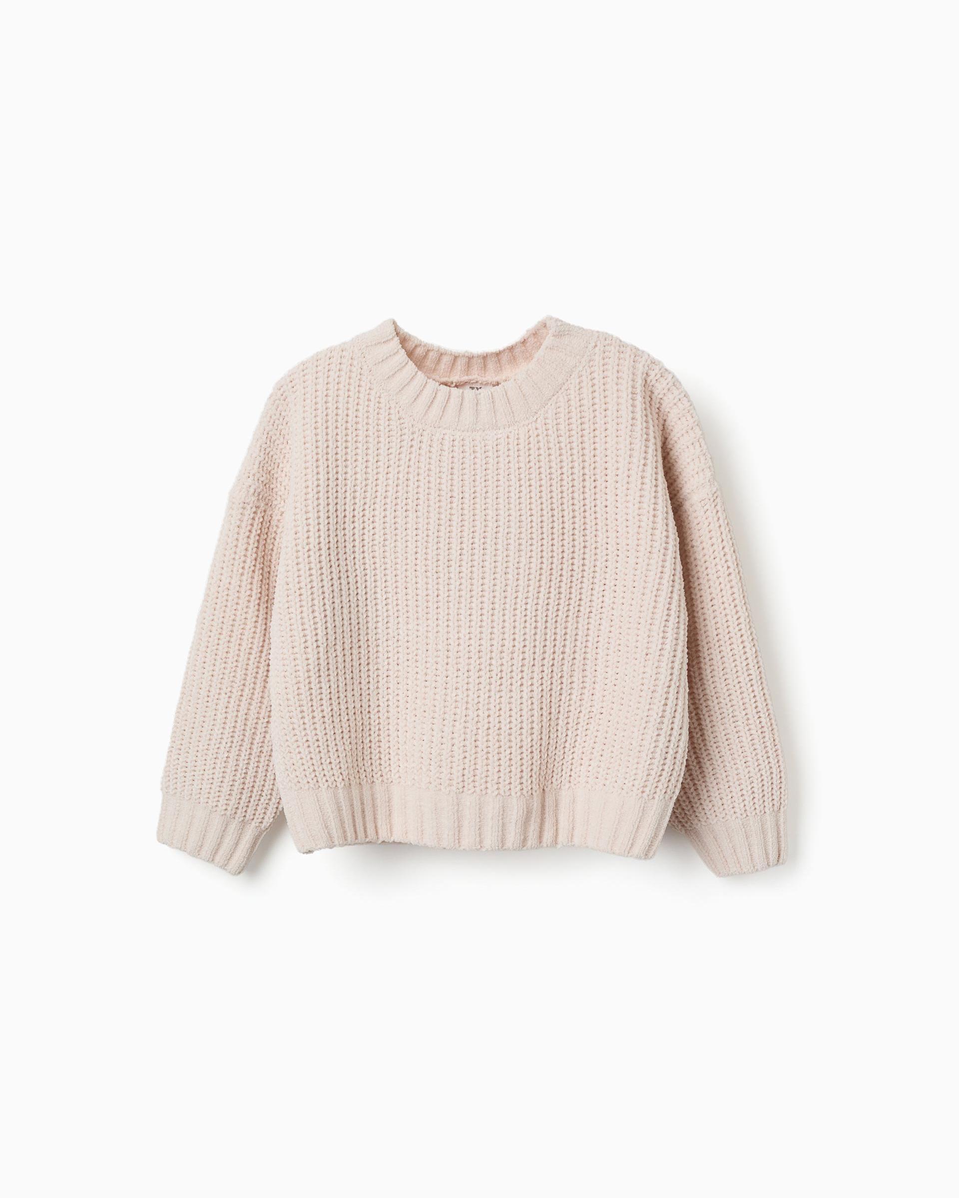 Imagen 0 de Jersey de niña de punto y con hombros caídos Blanco