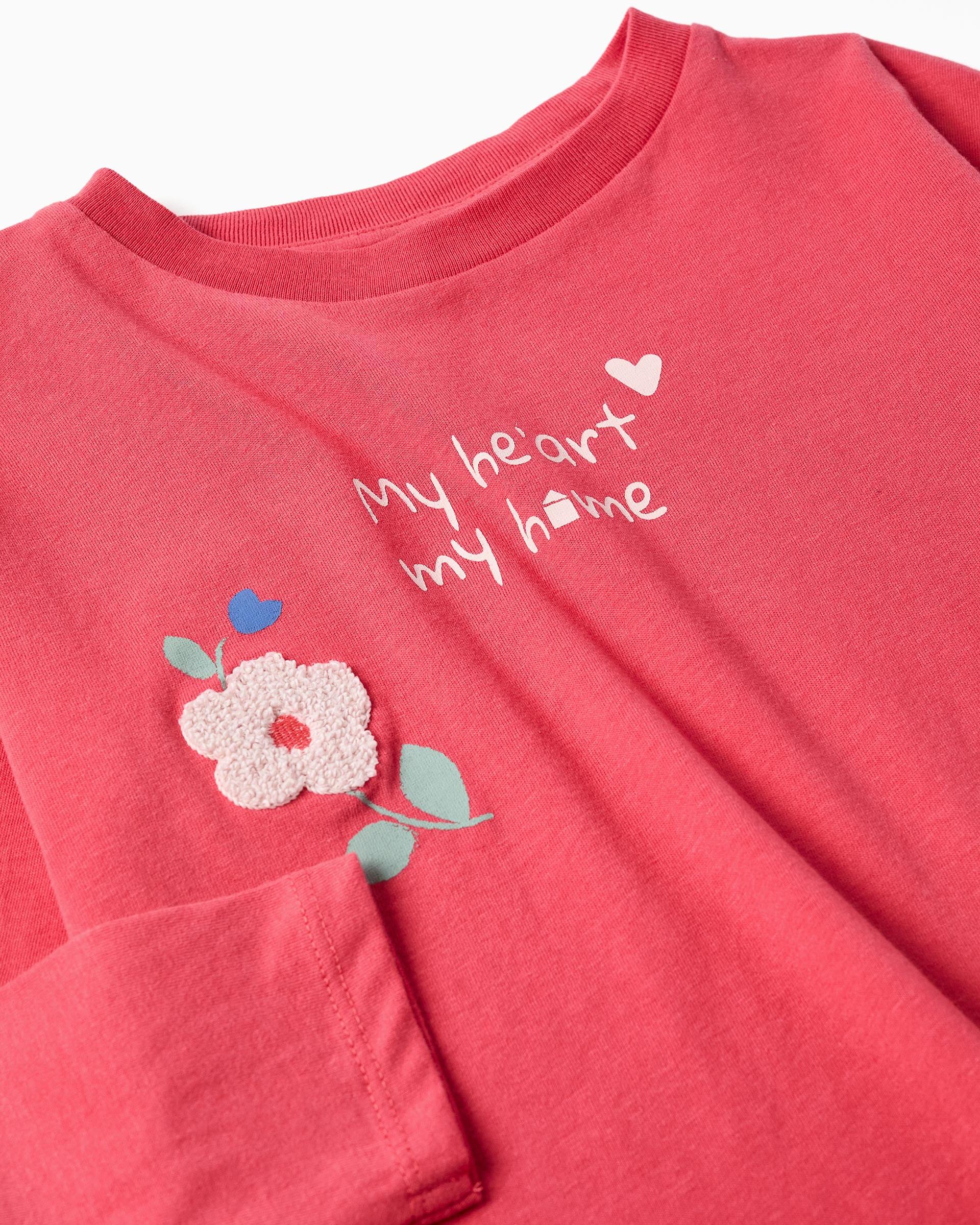 Camiseta de niña 100% algodón y con estampado - Zippy - Rojo Rojo-2