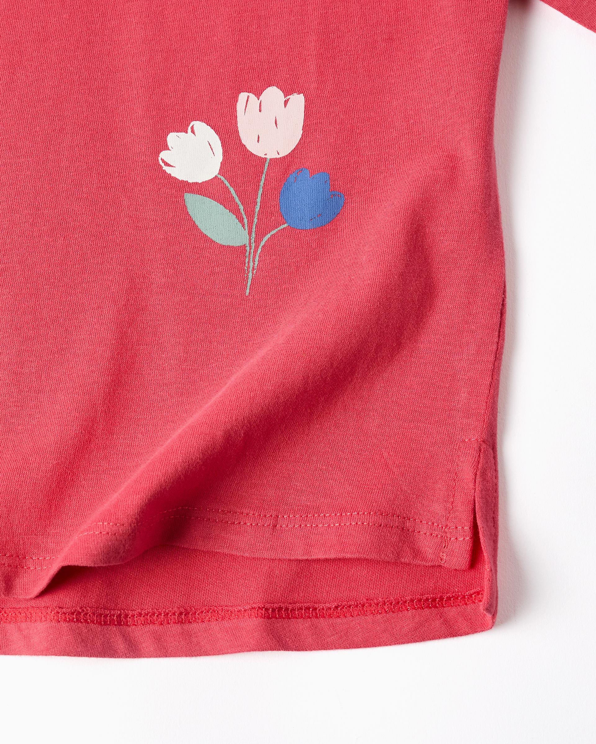 Camiseta de niña 100% algodón y con estampado - Zippy - Rojo Rojo-4
