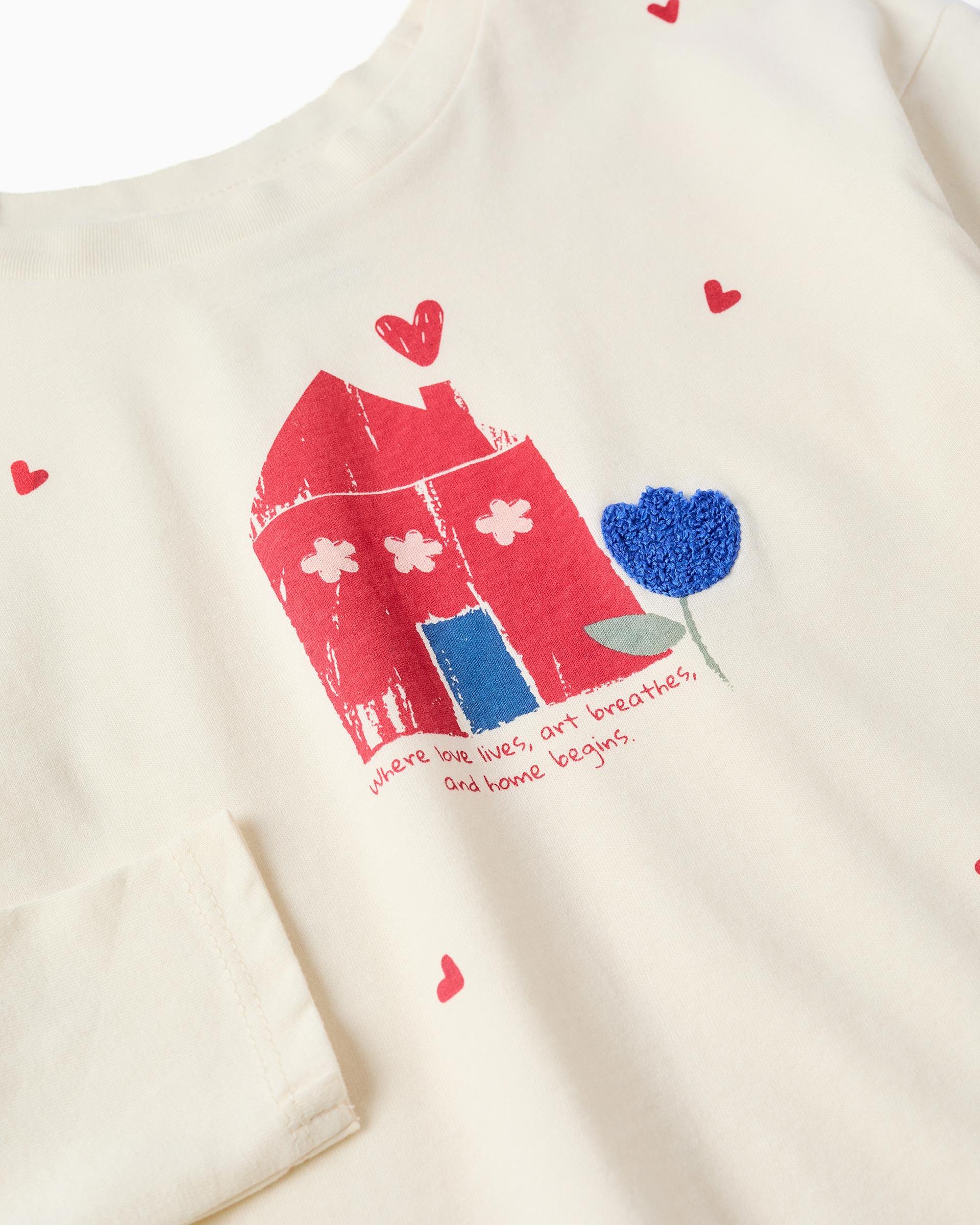 Camiseta de niña 100% algodón y con estampado - Zippy - Blanco Blanco-2