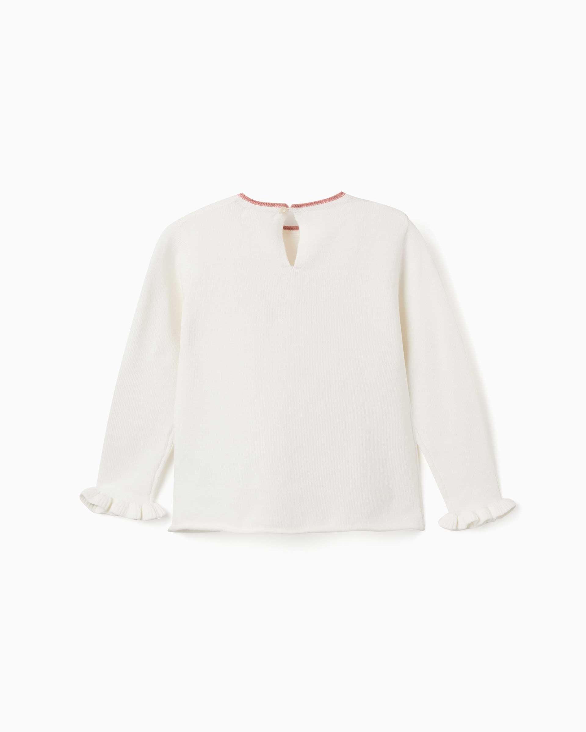 Jersey de niña de punto y con jacquard - Zippy - Blanco Blanco-3