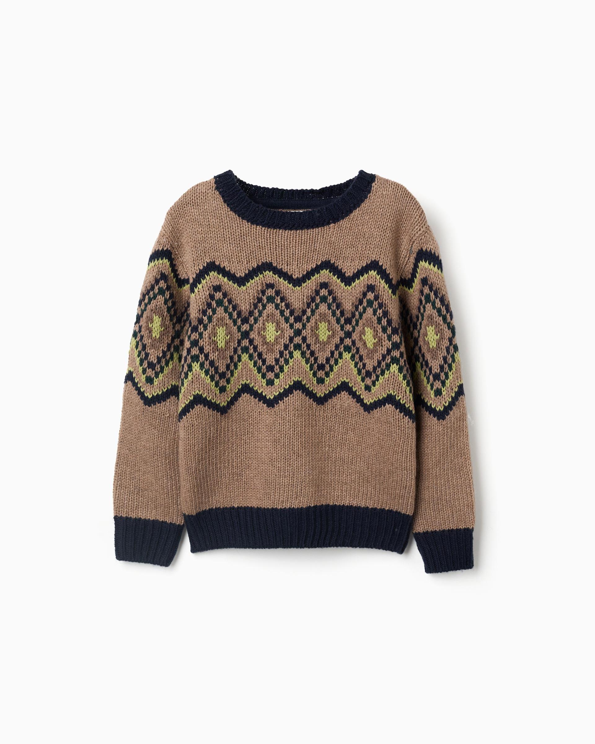 Imagen 1 de Jersey de niño de punto y con jacquard - Zippy - Beige Beige