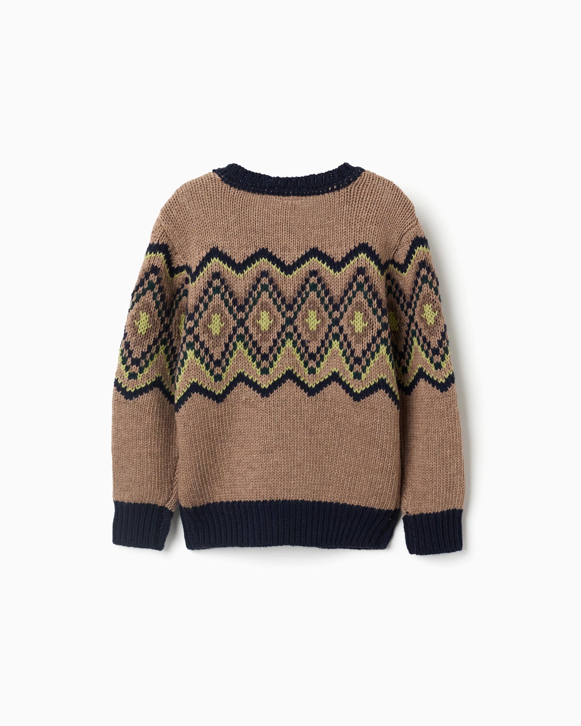 Imagen 3 de Jersey de niño de punto y con jacquard - Zippy - Beige Beige