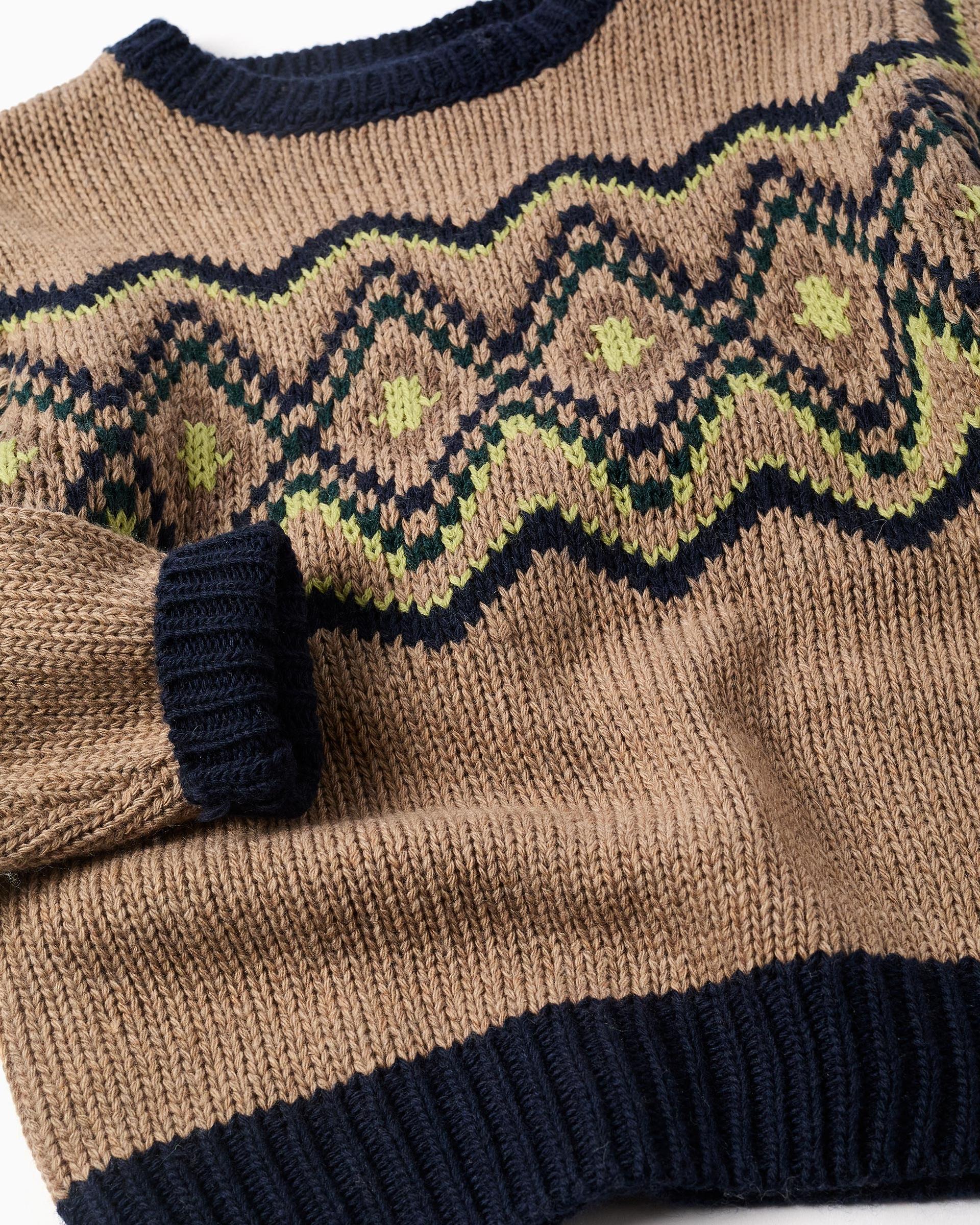 Imagen 2 de Jersey de niño de punto y con jacquard - Zippy - Beige Beige