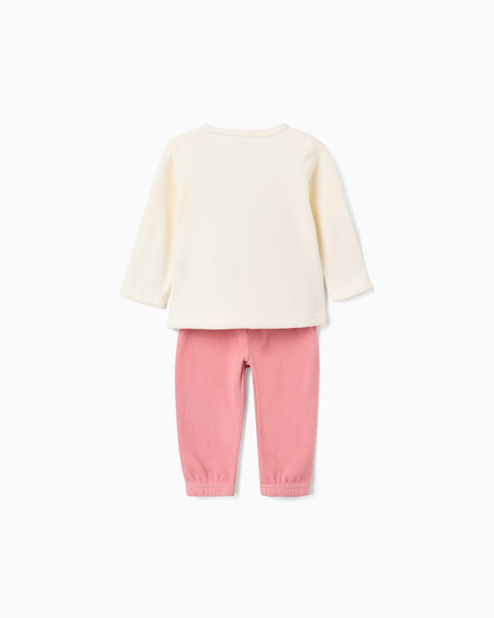 Pijama de bebé niña de felpa polar y con unicornio bordado - Zippy - Blanco Blanco-2
