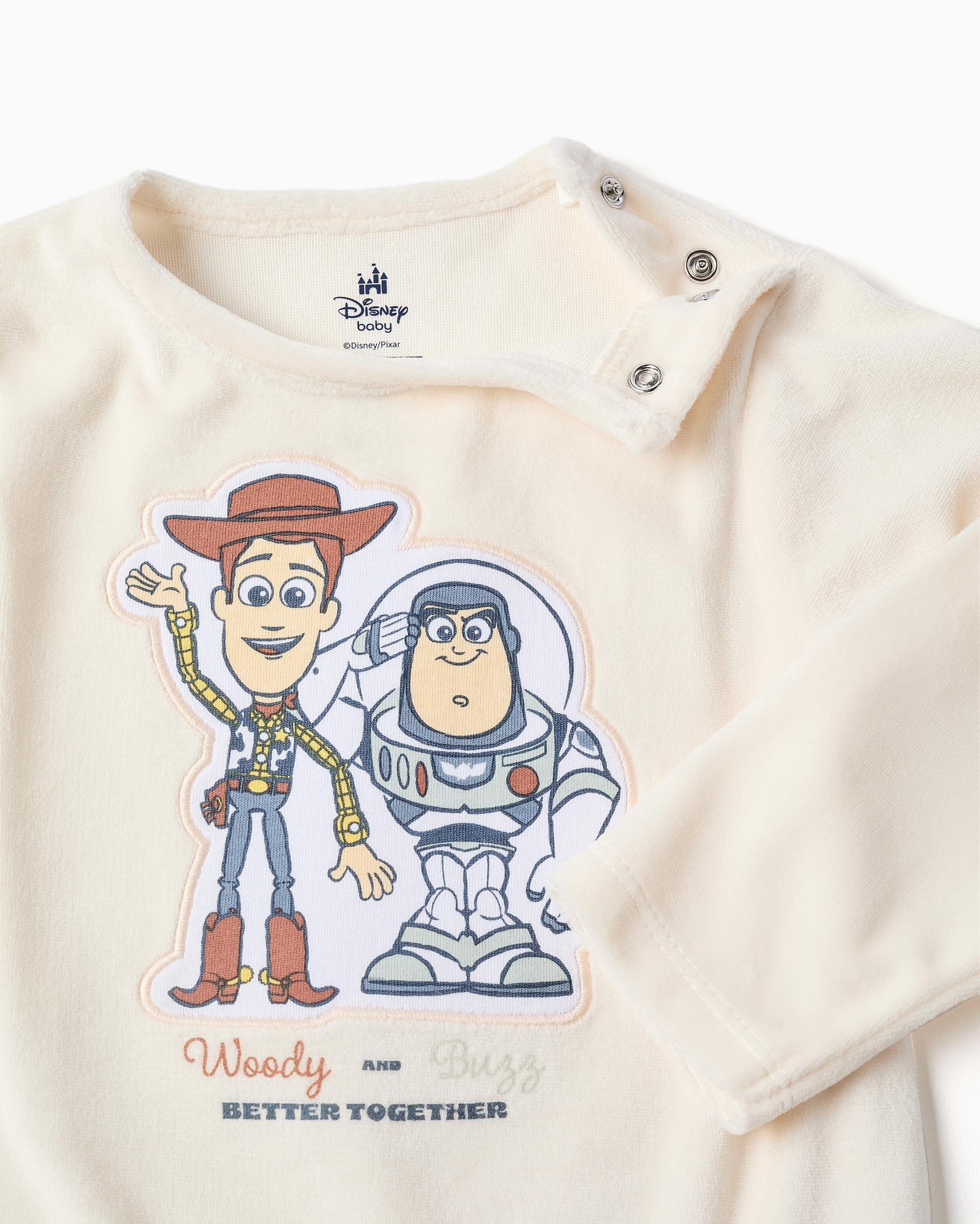 Imagen 2 de Pijama de bebé niño de terciopelo y con toy story - Zippy - Beige Beige