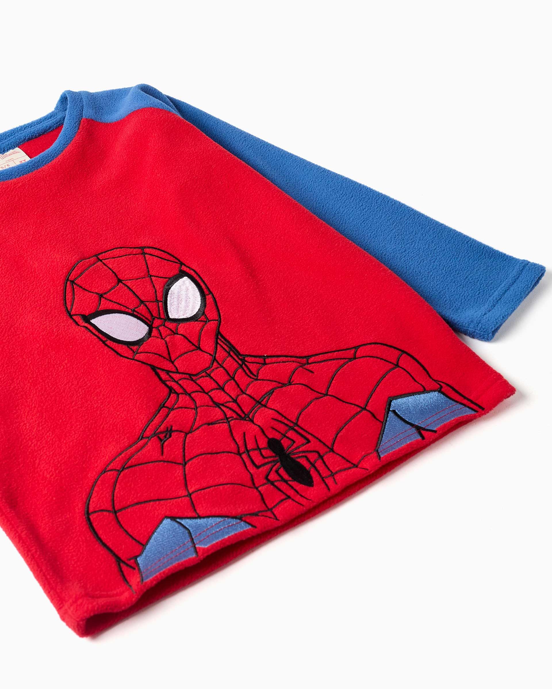 Imagen 3 de Pijama de niño de felpa polar y con spider man bordado - Zippy - Rojo Rojo