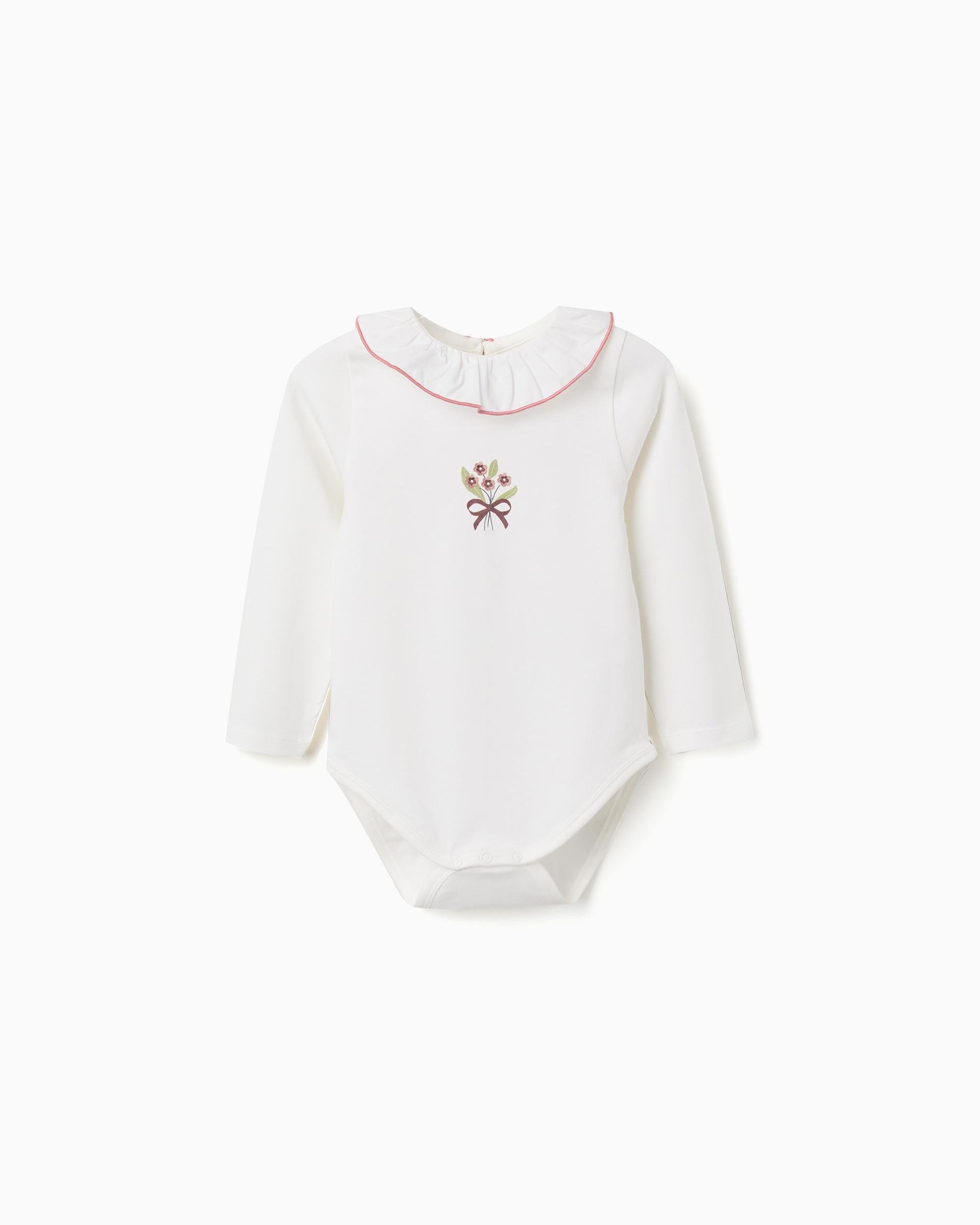 Imagen 1 de Body de bebé niña de algodón y con estampado floral - Zippy - Blanco Blanco