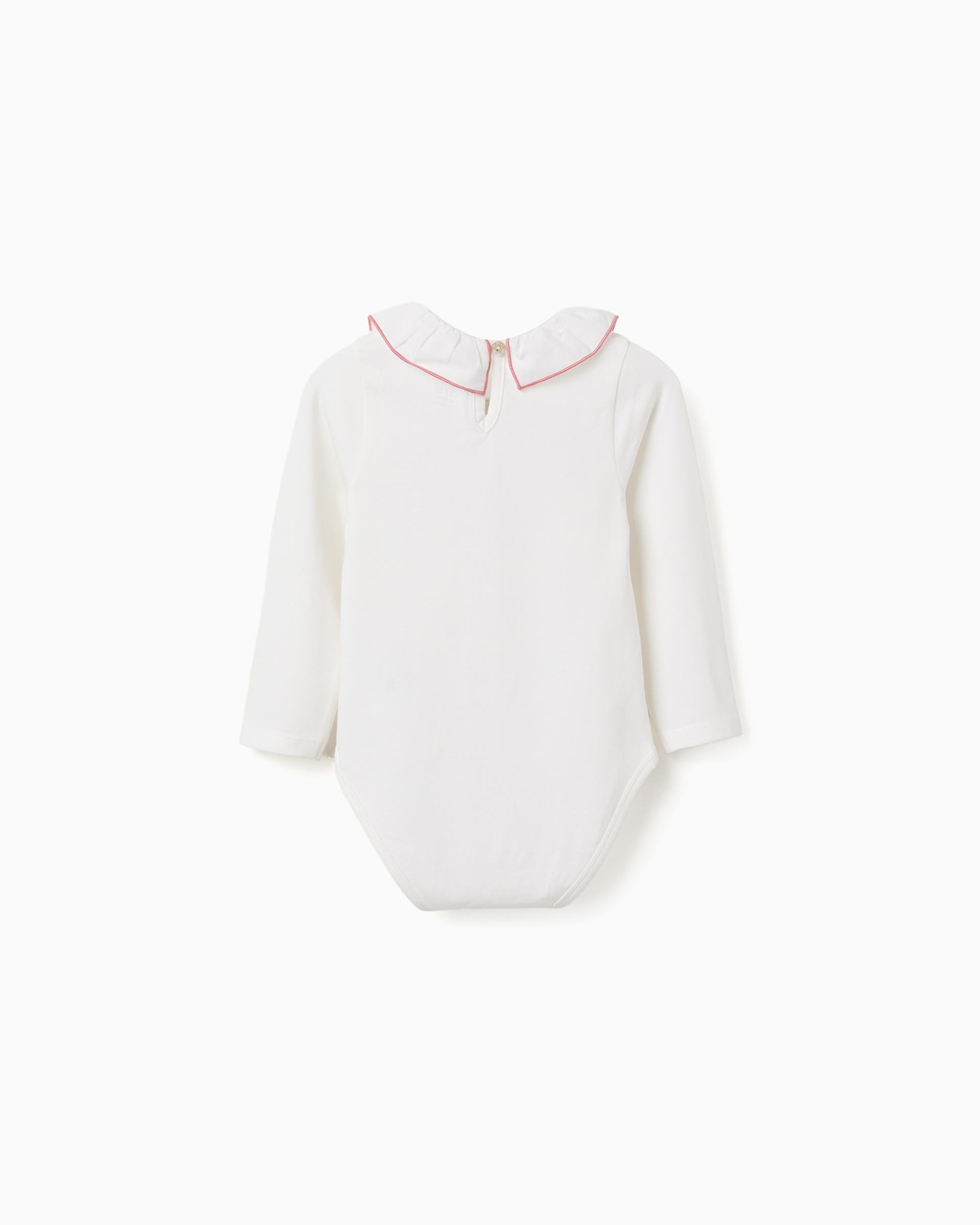 Imagen 3 de Body de bebé niña de algodón y con estampado floral - Zippy - Blanco Blanco