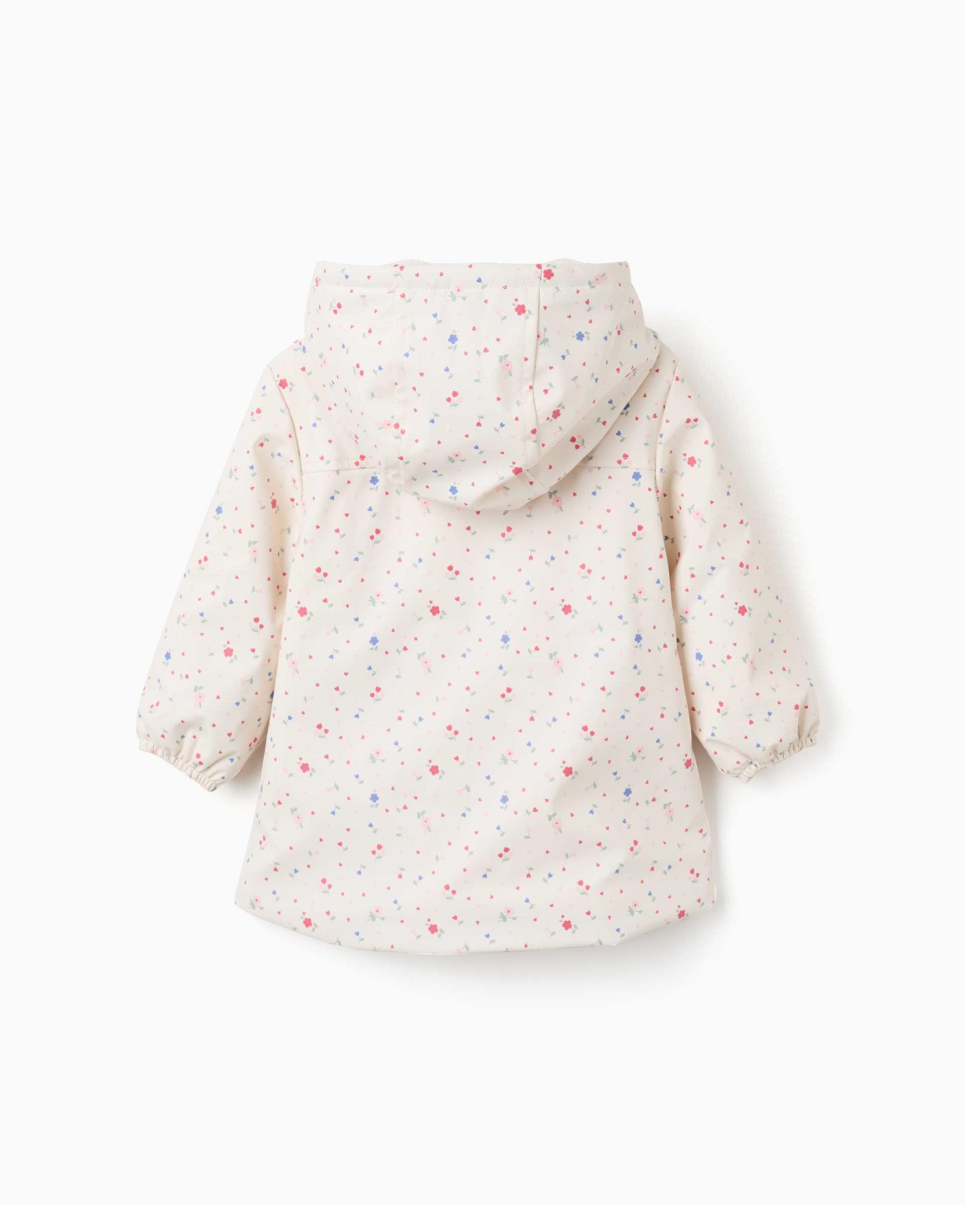Parka de bebé niña engomada con capucha y forro de sherpa - Zippy - Blanco Blanco-3