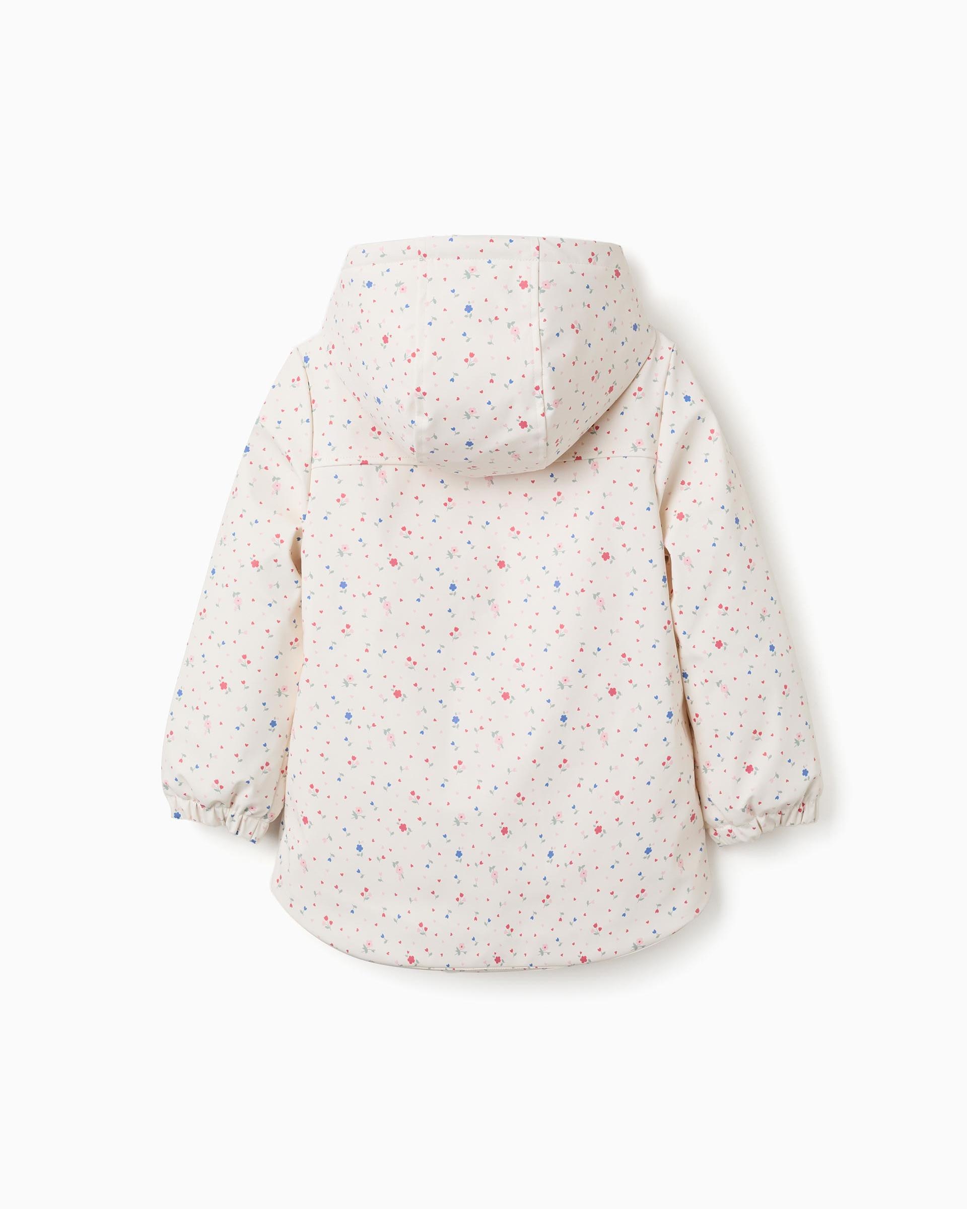 Imagen 3 de Parka de niña engomada con capucha y forro de sherpa - Zippy - Blanco Blanco
