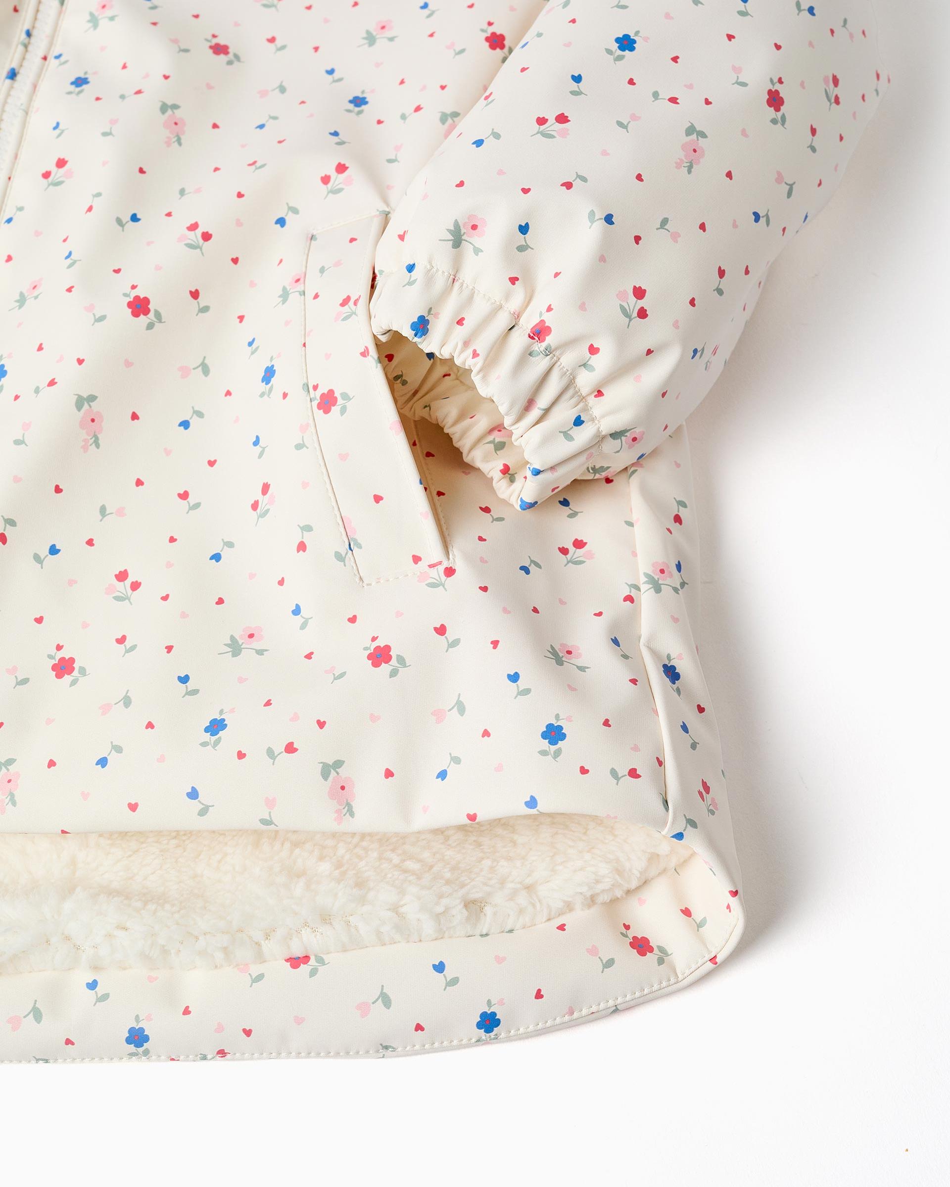 Imagen 4 de Parka de niña engomada con capucha y forro de sherpa - Zippy - Blanco Blanco