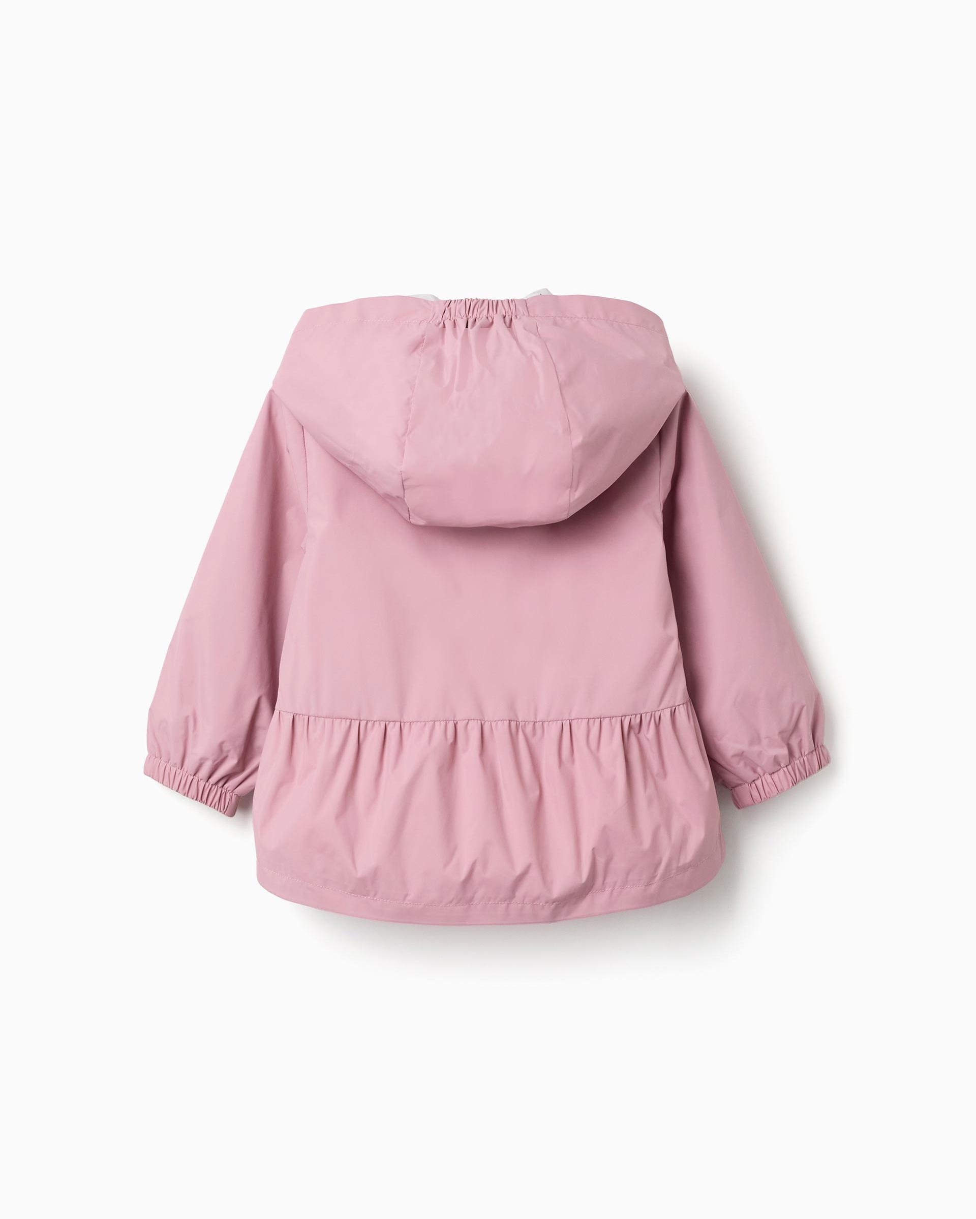 Parka de bebé niña coravientos con capucha y forro - Zippy - Rosa Rosa-2