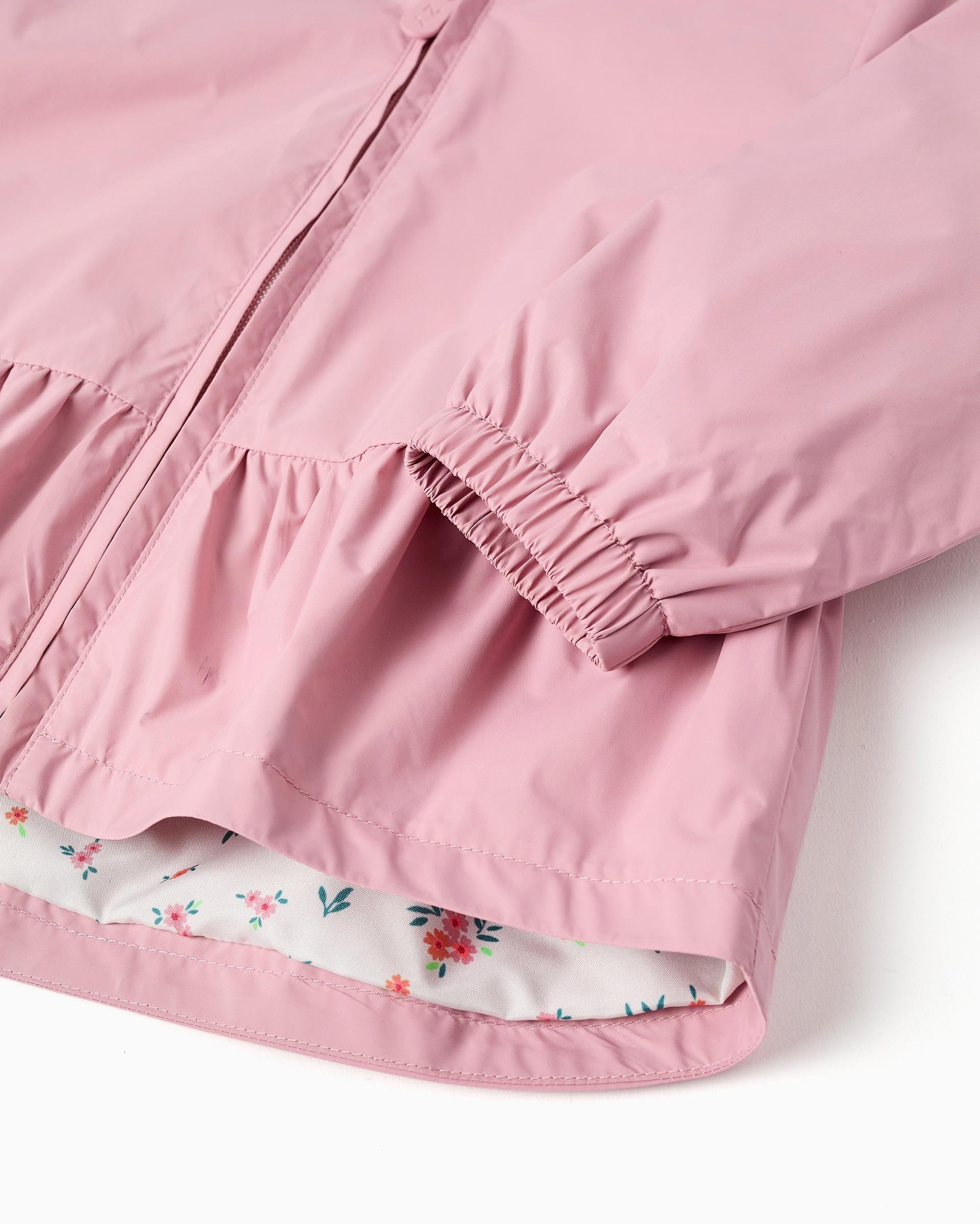 Parka de bebé niña coravientos con capucha y forro - Zippy - Rosa Rosa-4