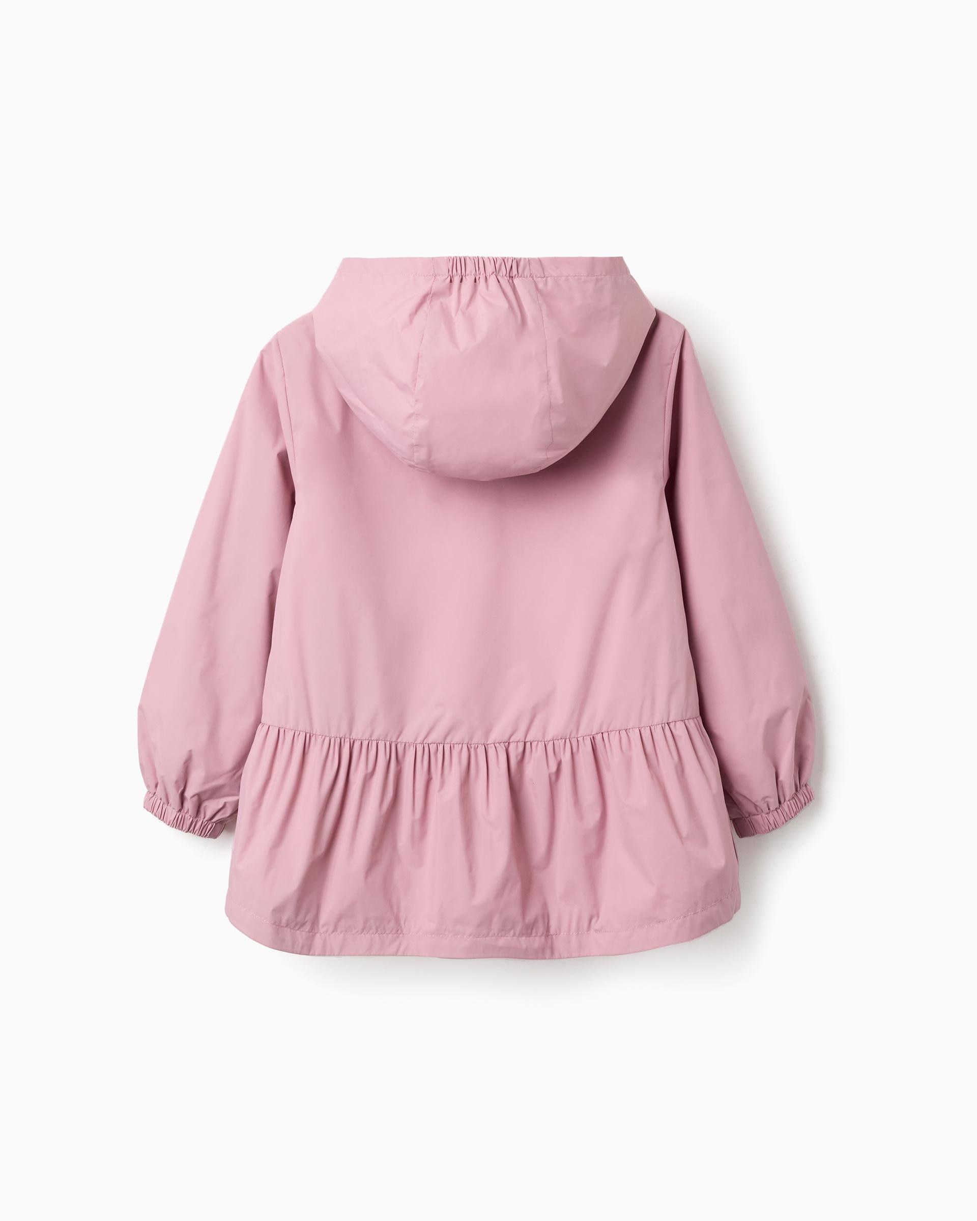 Parka de niña cortavientos con capucha y forro - Zippy - Rosa Rosa-3