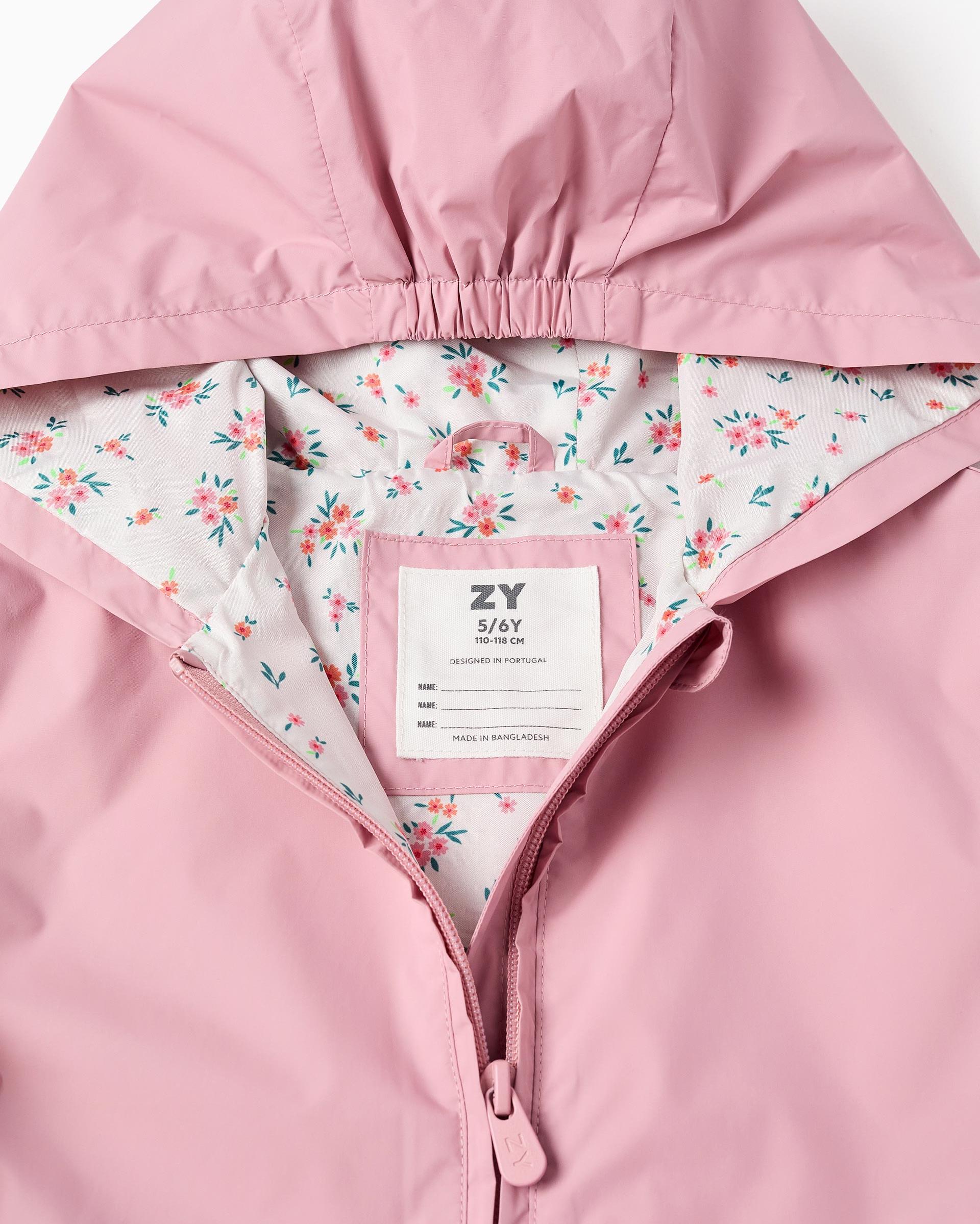 Parka de niña cortavientos con capucha y forro - Zippy - Rosa Rosa-2
