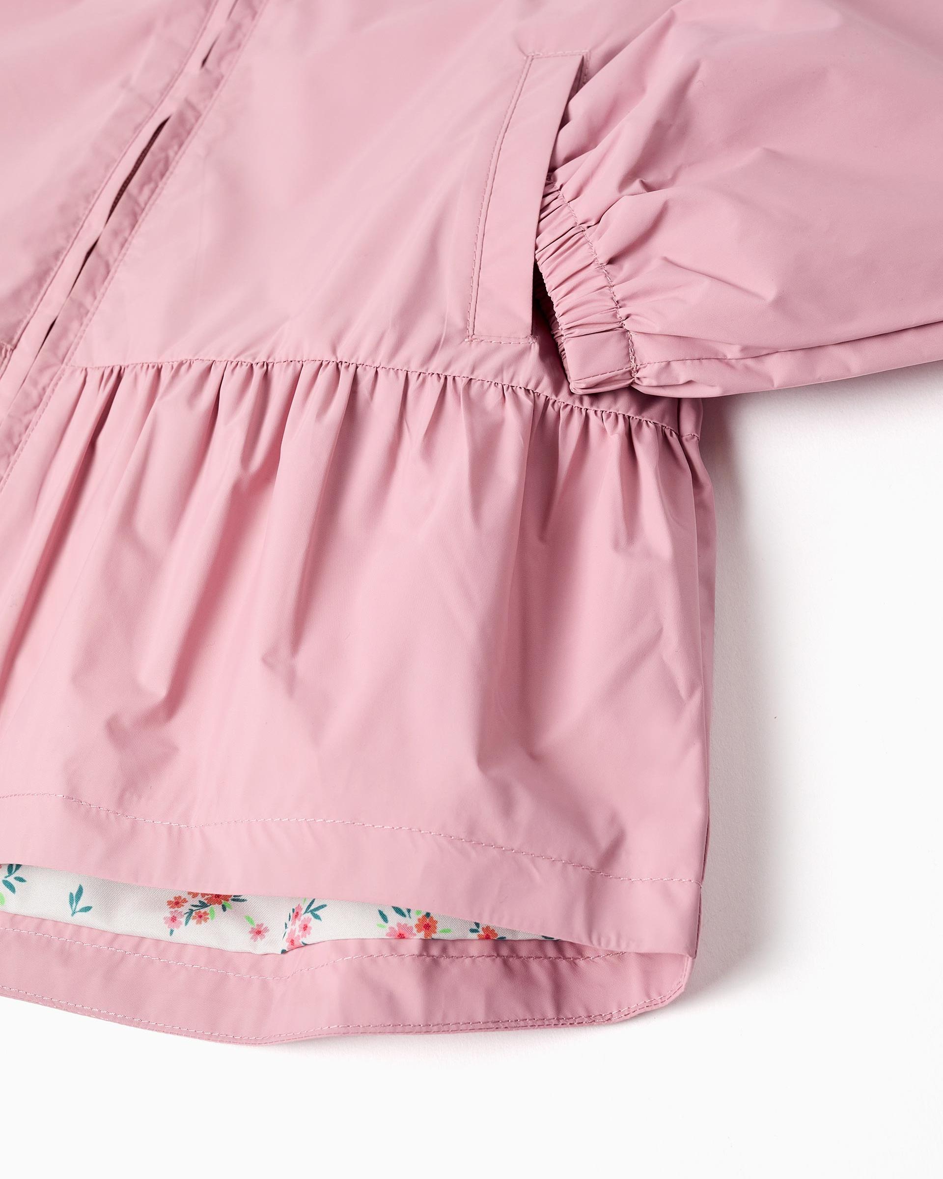 Parka de niña cortavientos con capucha y forro - Zippy - Rosa Rosa-4