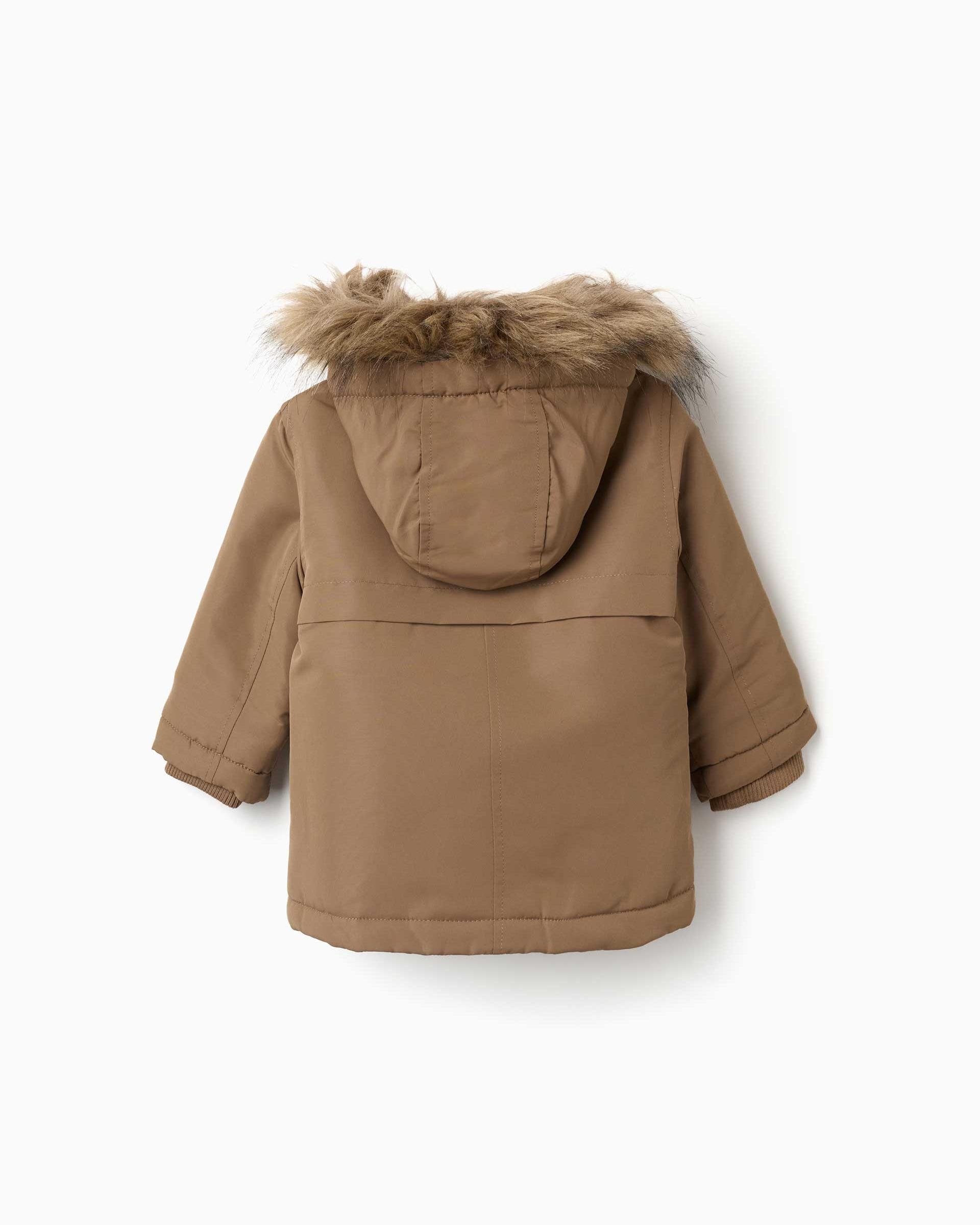 Parka de bebé niño acolchado y con capucha desmontable - Zippy - Gris Gris-3