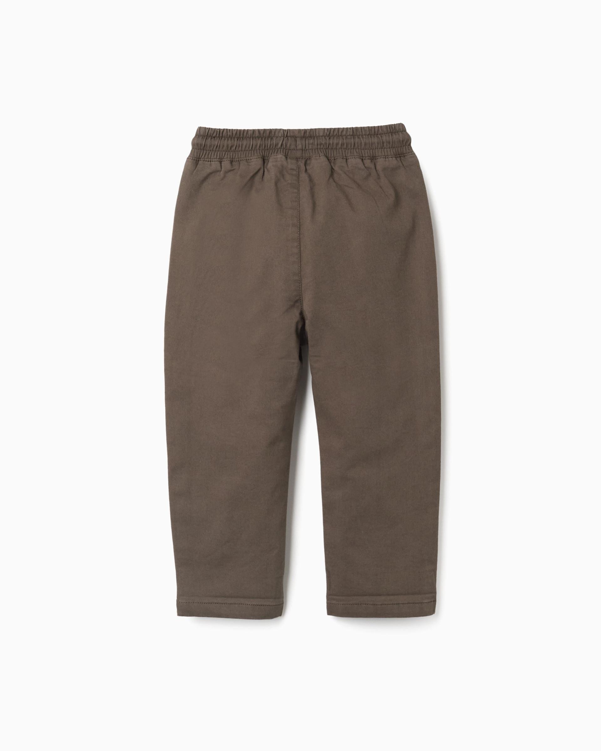 Imagen 3 de Pantalón de bebé niño de sarga y de corte recto - Zippy - Verde oscuro Verde oscuro