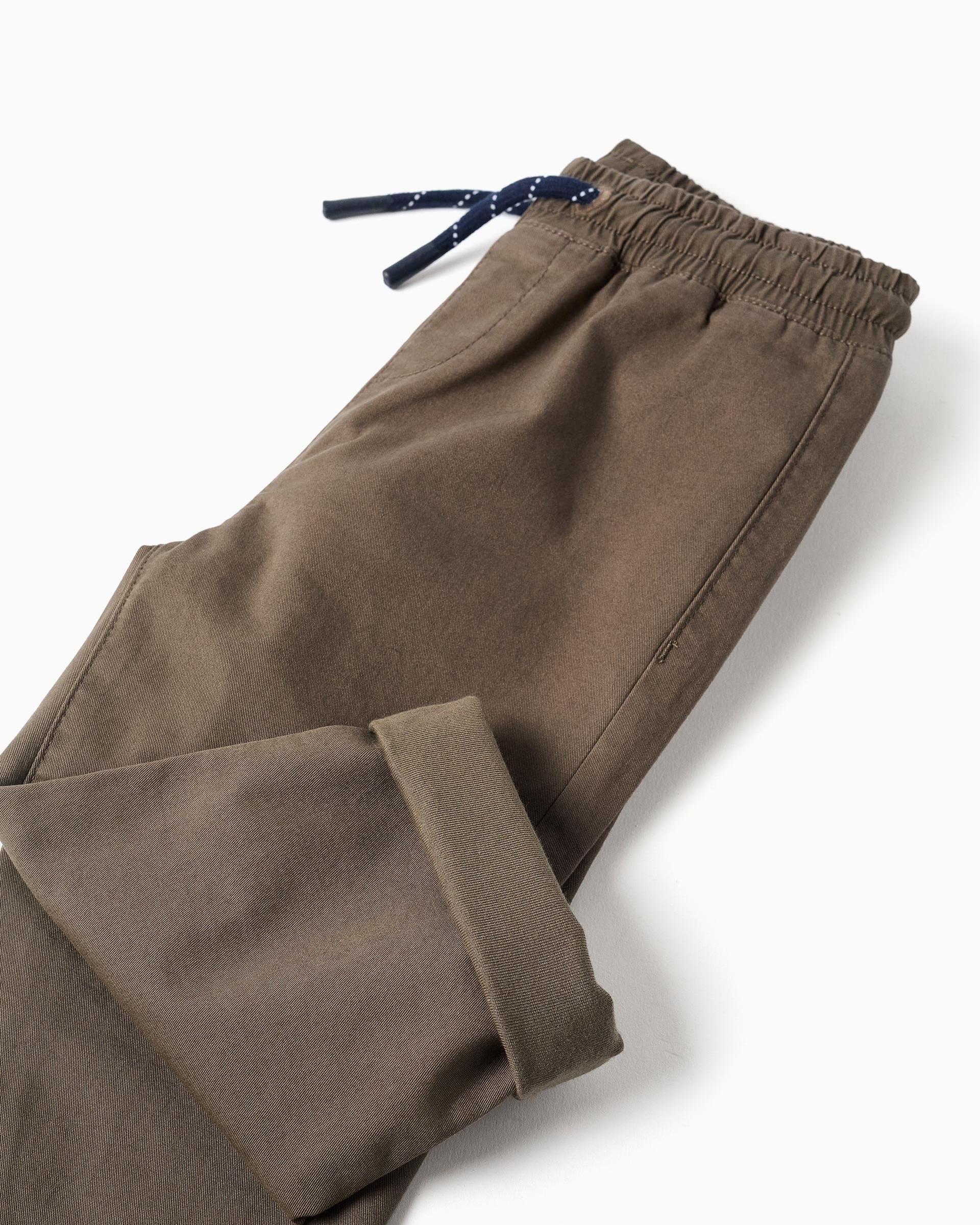 Imagen 2 de Pantalón de bebé niño de sarga y de corte recto - Zippy - Verde oscuro Verde oscuro