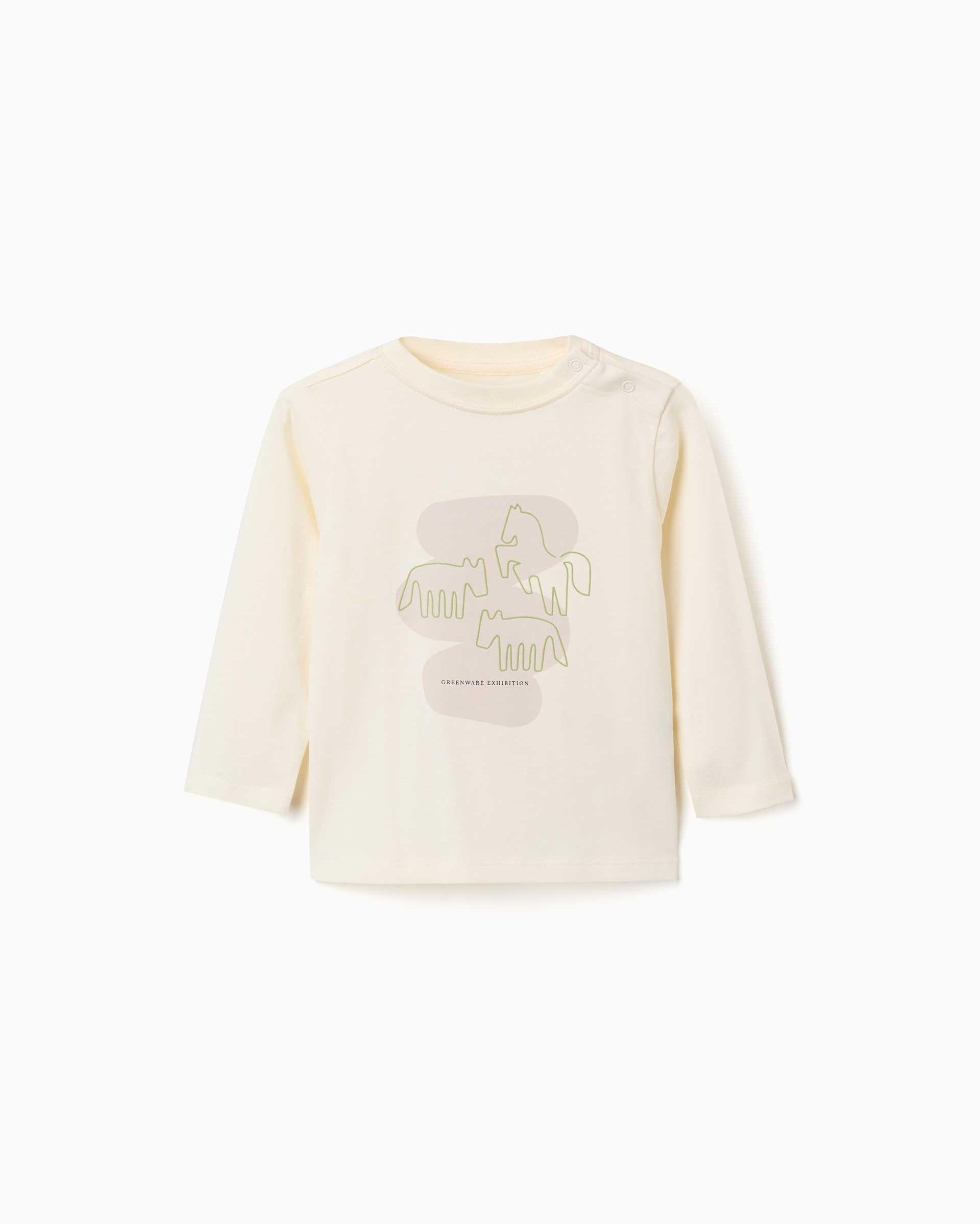 Imagen 1 de Camiseta de bebé niño 100% algodón y con estampado Blanco