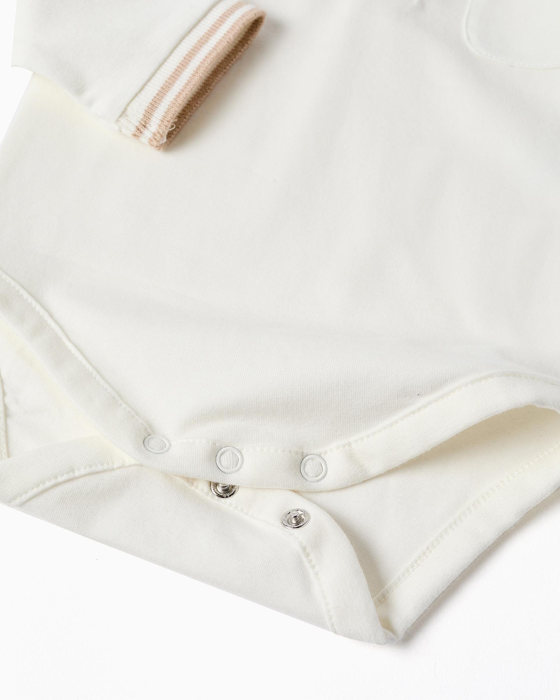 Body de bebé niño de algodón y con cuello polo - Zippy - Blanco Blanco-4