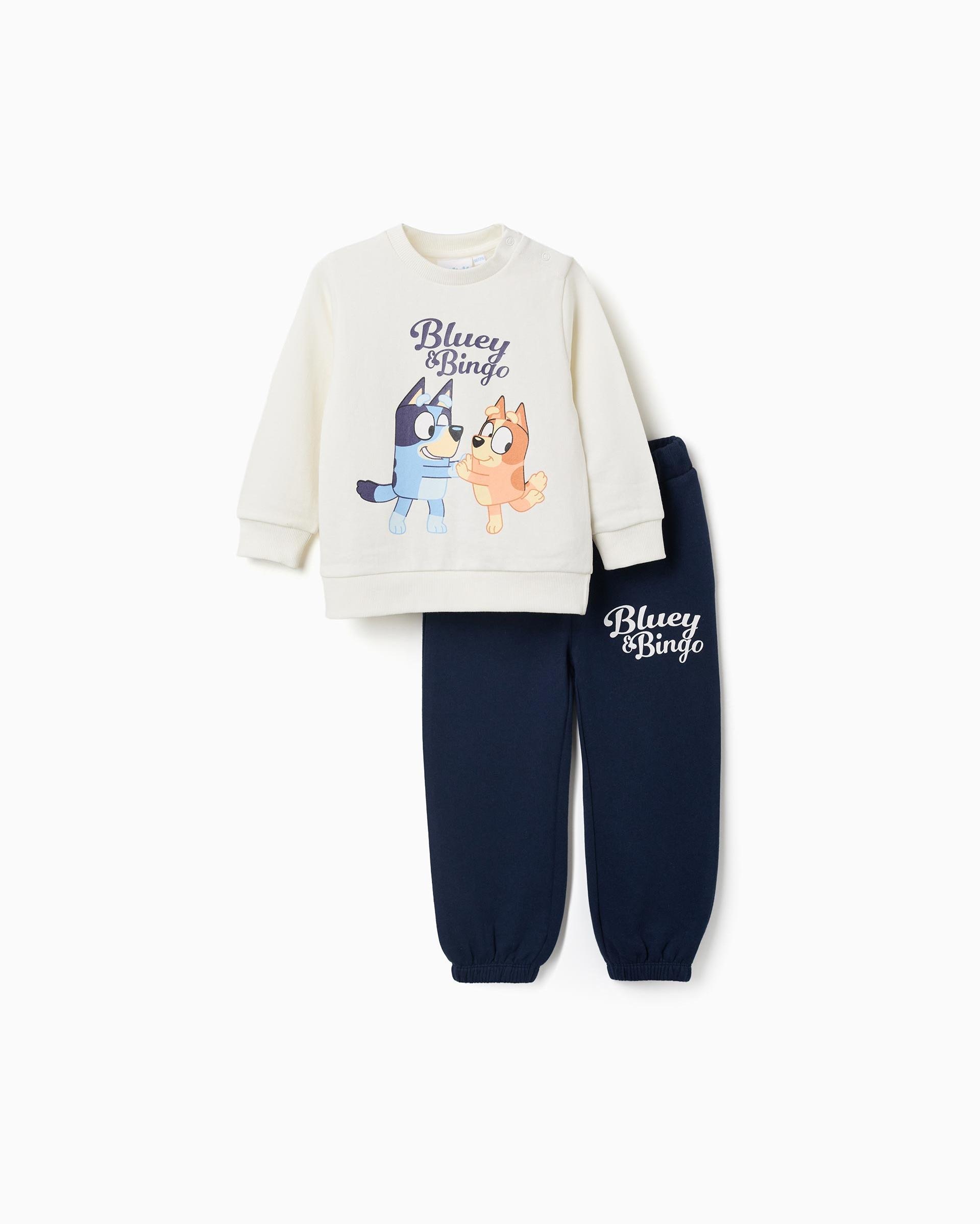 Imagen 0 de Chandál de niño 100% algodón y con estampado bluey Azul marino