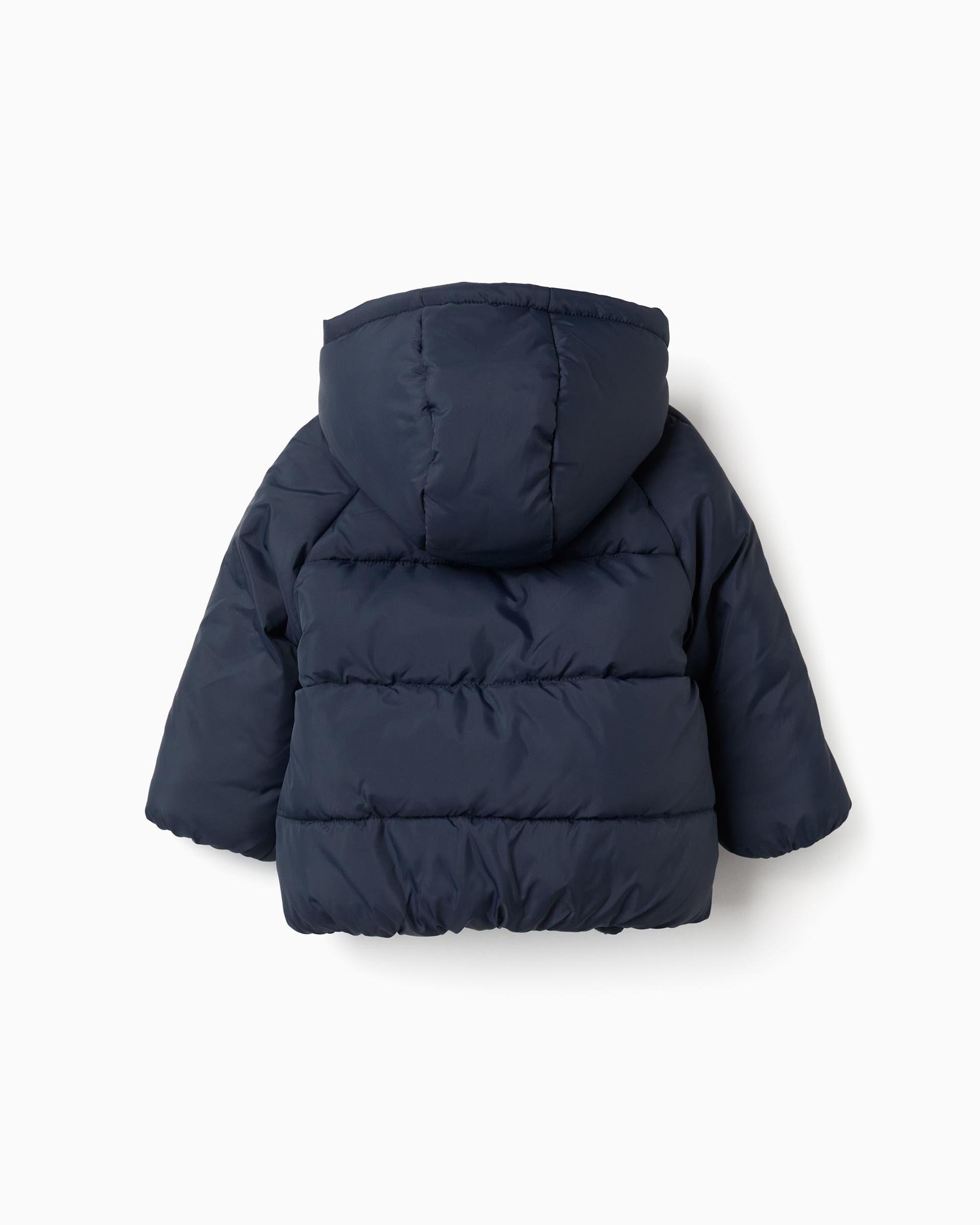 Plumífero de bebé niño con capucha y forro polar - Zippy - Azul marino Azul marino-3