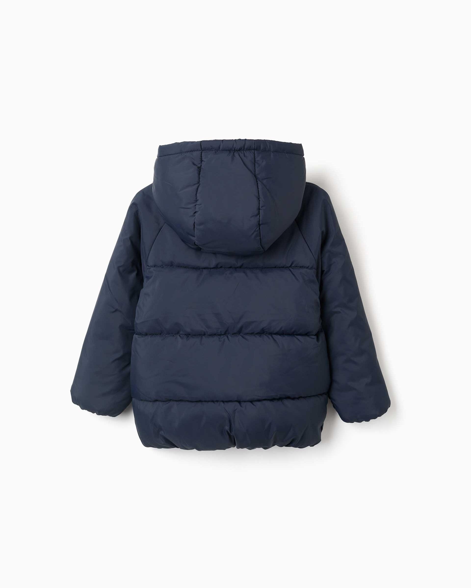 Plumífero de niño con capucha y forro polar - Zippy - Azul marino Azul marino-3