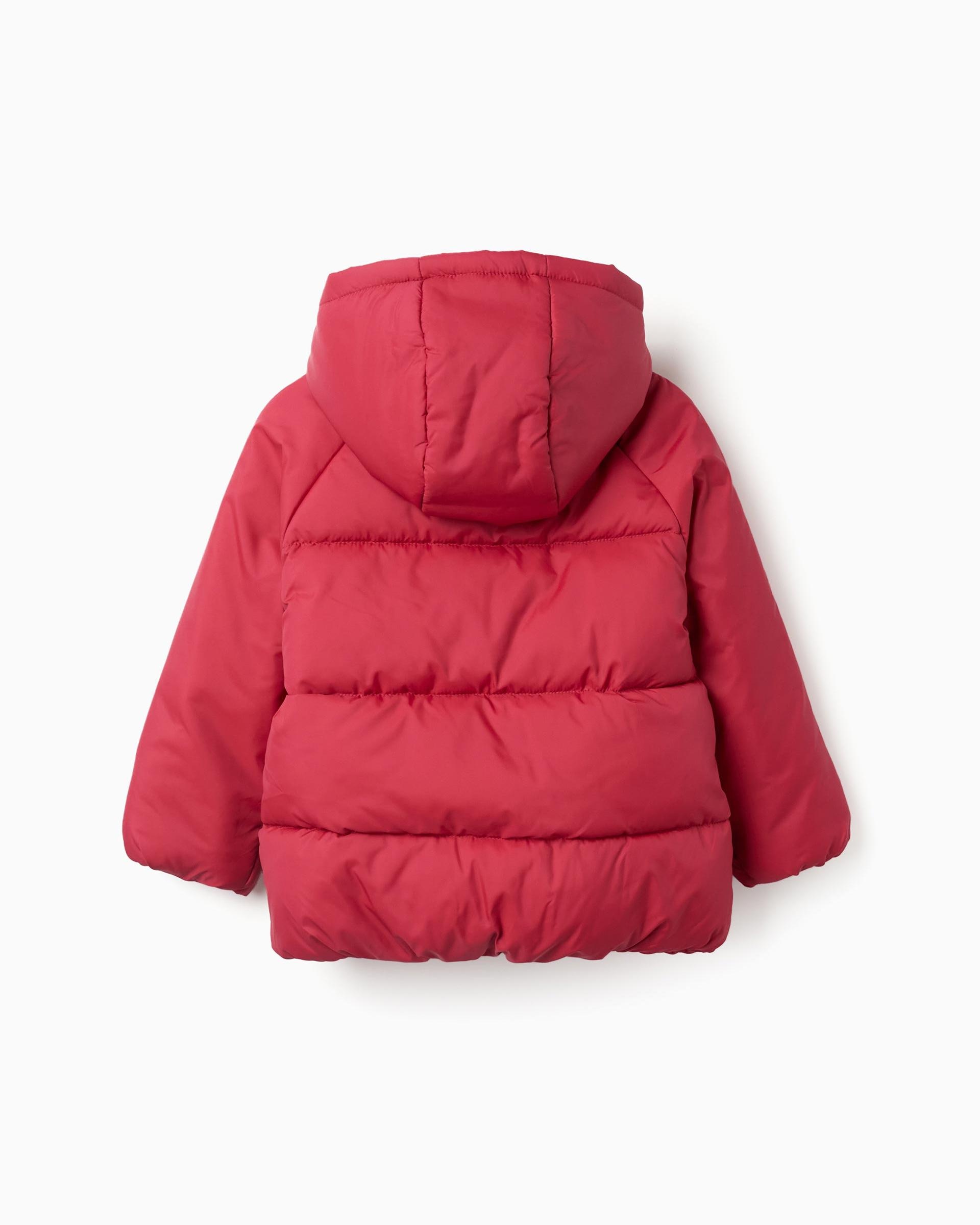 Plumífero de niño con capucha y forro polar - Zippy - Rojo Rojo-3