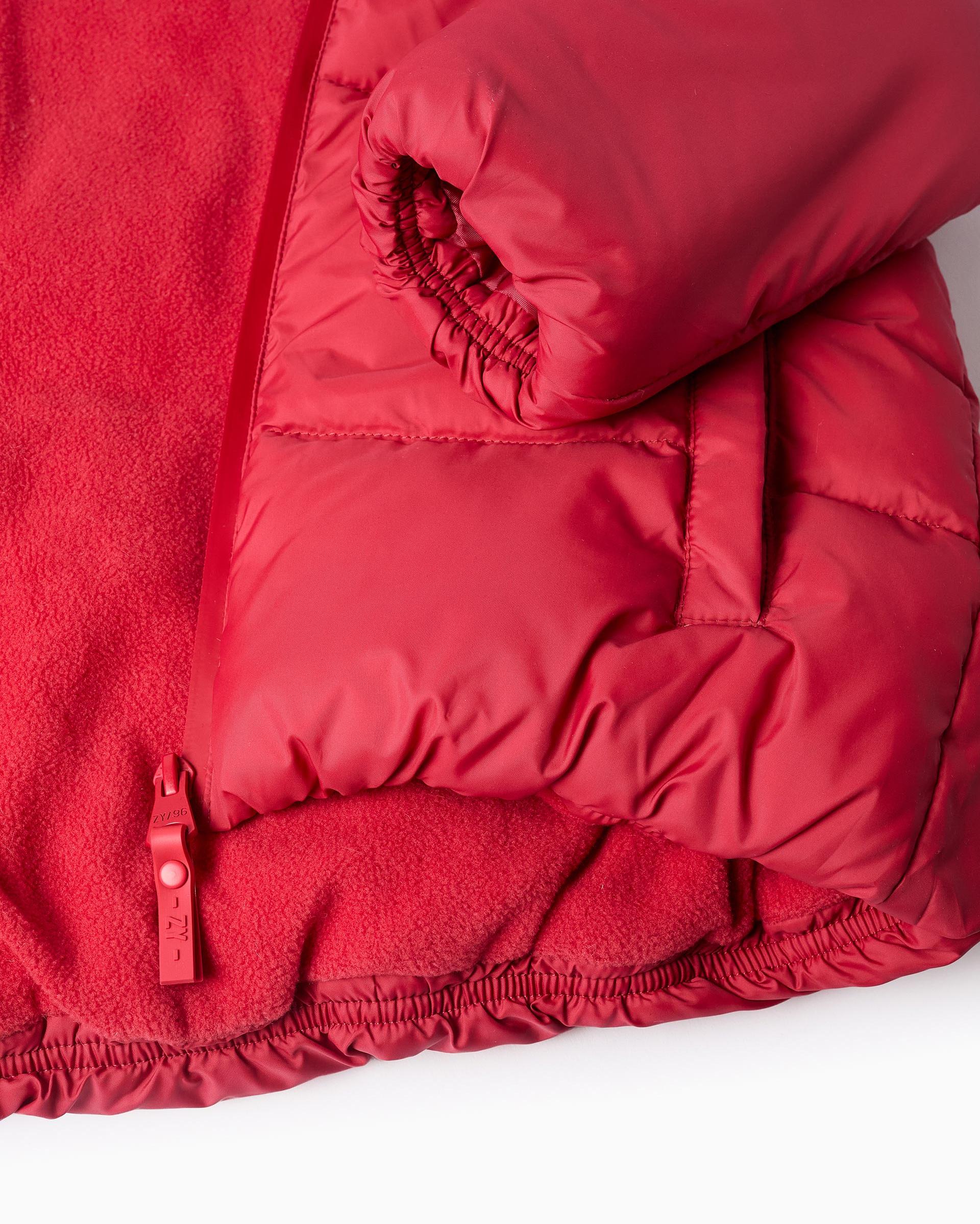 Plumífero de niño con capucha y forro polar - Zippy - Rojo Rojo-4
