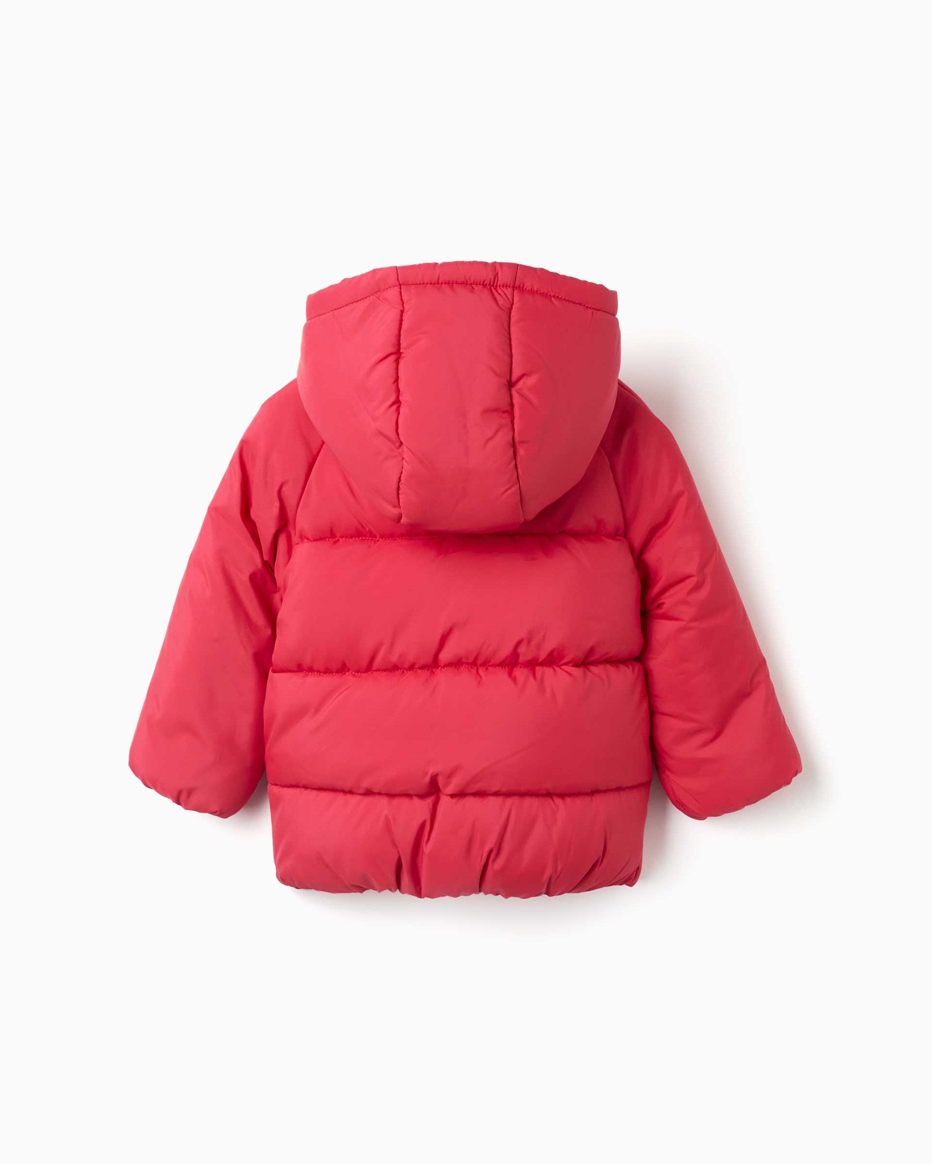 Plumífero de bebé niño con capucha y forro polar - Zippy - Rojo Rojo-3
