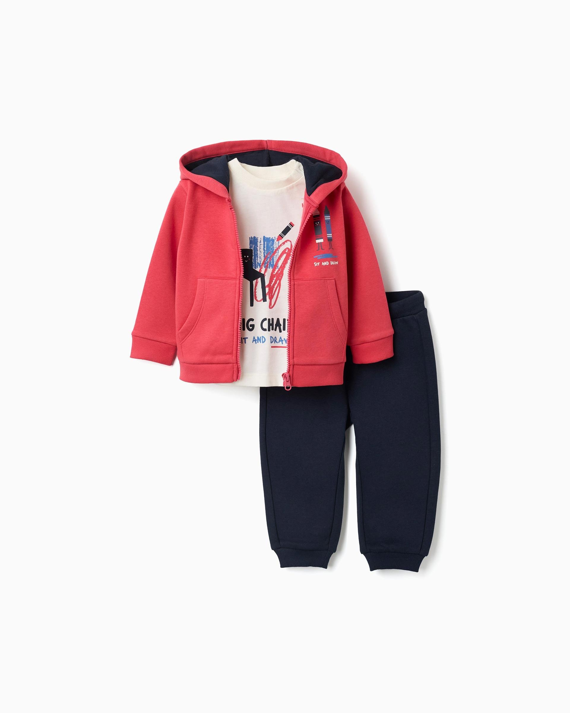 Imagen 0 de Chándal de bebé niño perchado y con estampado Rojo